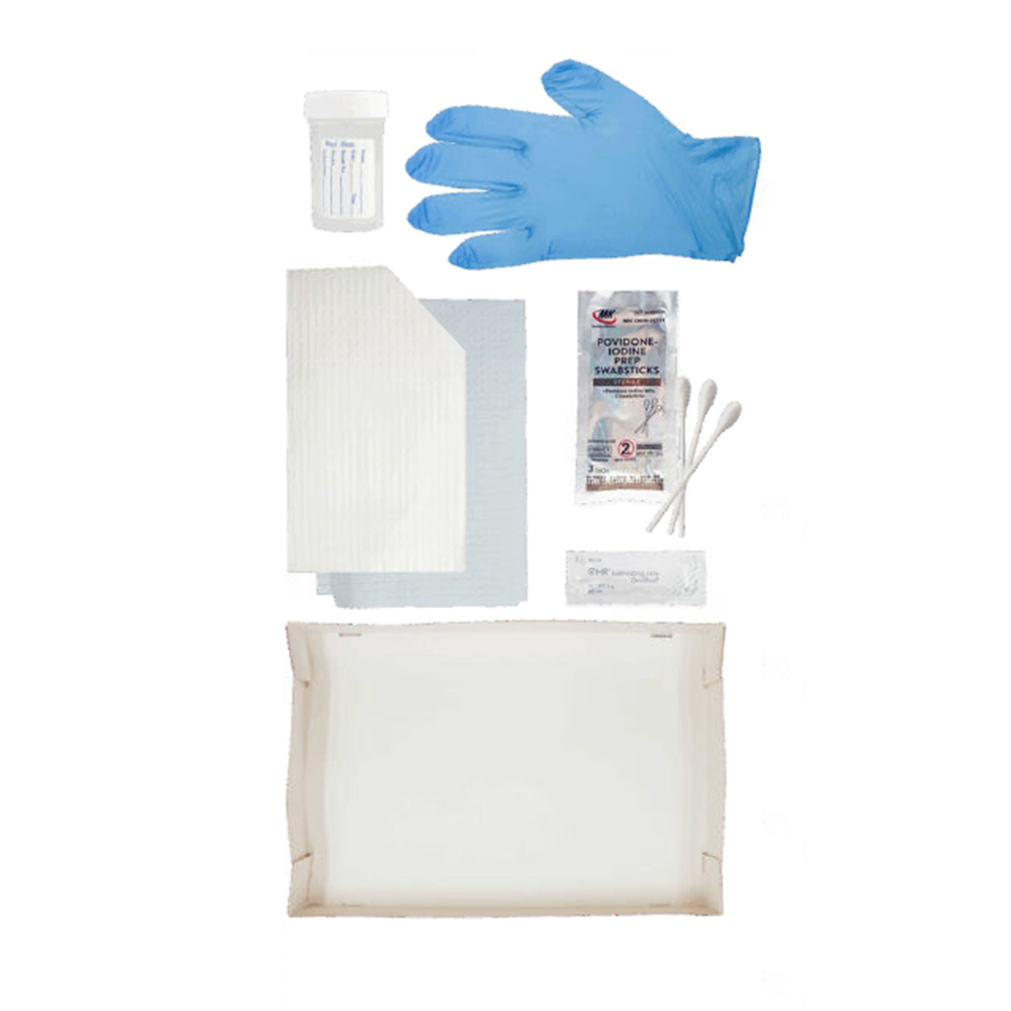 HR Healthcare - RTS14DB Intermittent Catheter Tray TruCath® Straight Tip 14 Fr. Without Balloon Red Rubber