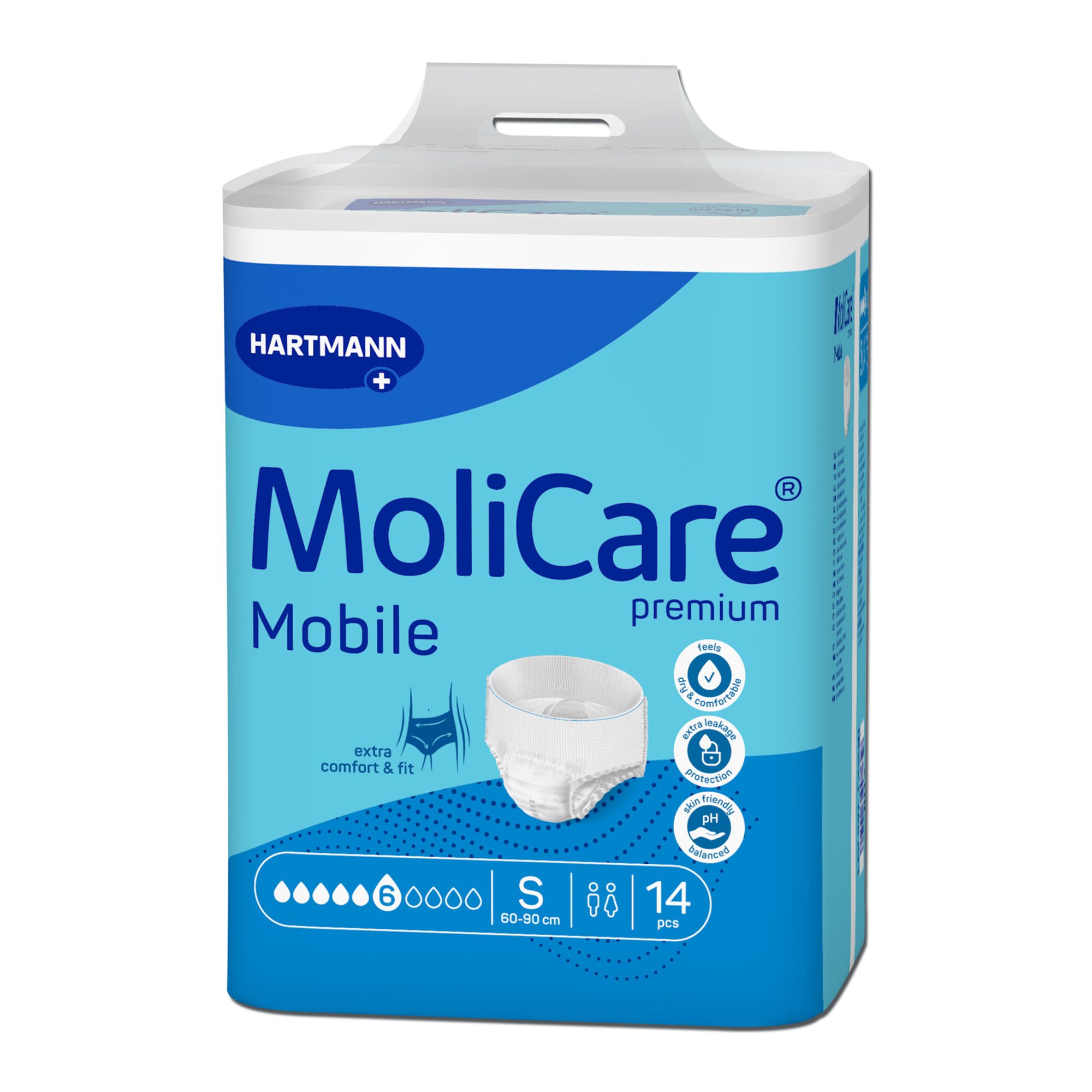 Hartmann - 166013 Absorbent Underwear MoliCare® premium Mobile Pull On with Tear Away Seams Adult Small Unisex Disposable Moderate Absorbency