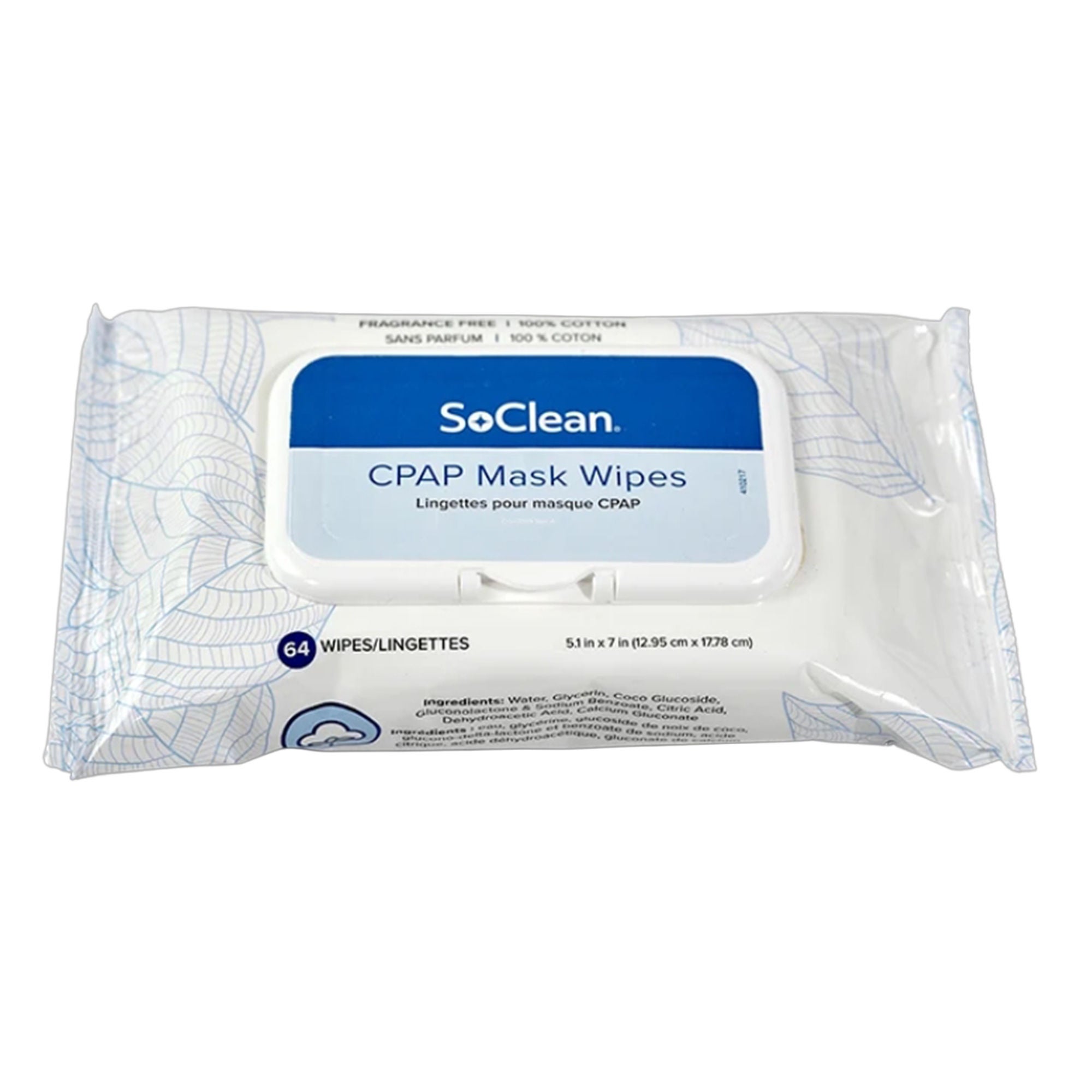 SoClean Inc - PN1132 CPAP Mask Wipe SoClean Unscented Cotton, 5.1 X 7 Inch