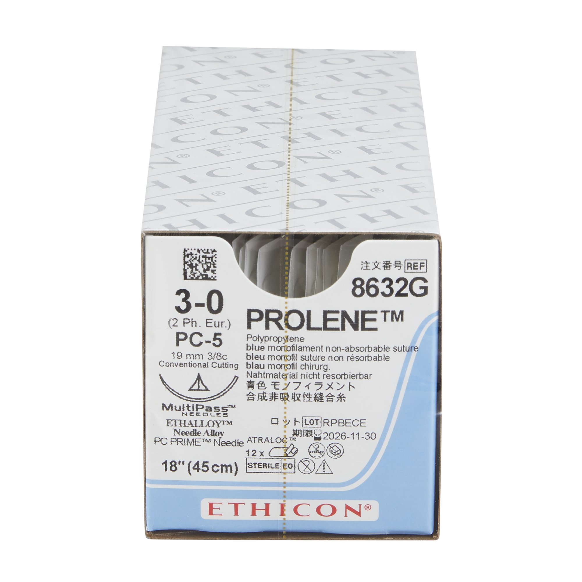 J & J Healthcare Systems 8632G - Prolene™ Suture with Needle - 12/Dozen, 12/Box