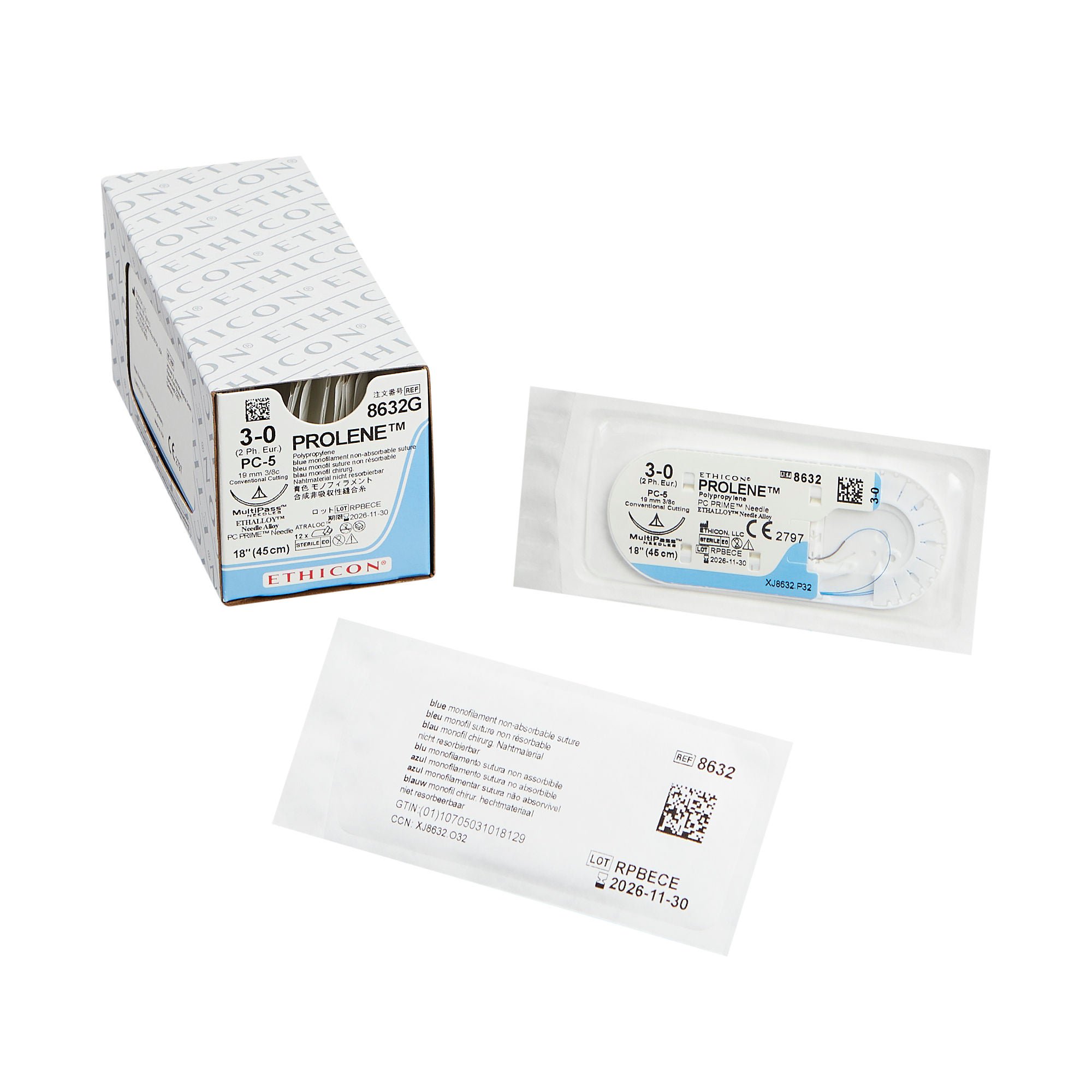 J & J Healthcare Systems - 8632G Prolene™ Suture with Needle