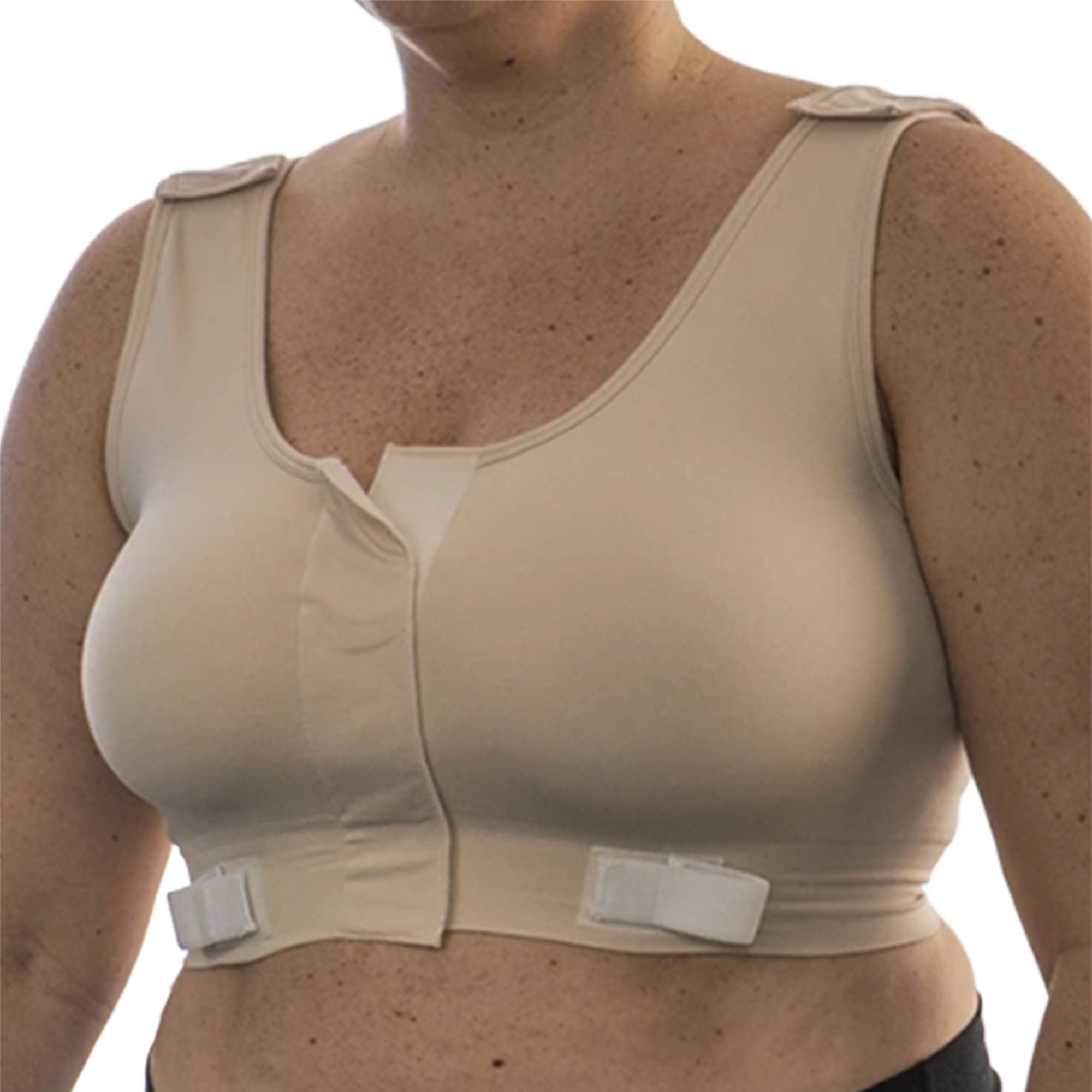 Dale Medical Products - 714 Post-Surgical Bra 38 to 44 Inch Chest X-Large Beige Front Hook and Loop Closure Drain Tabs