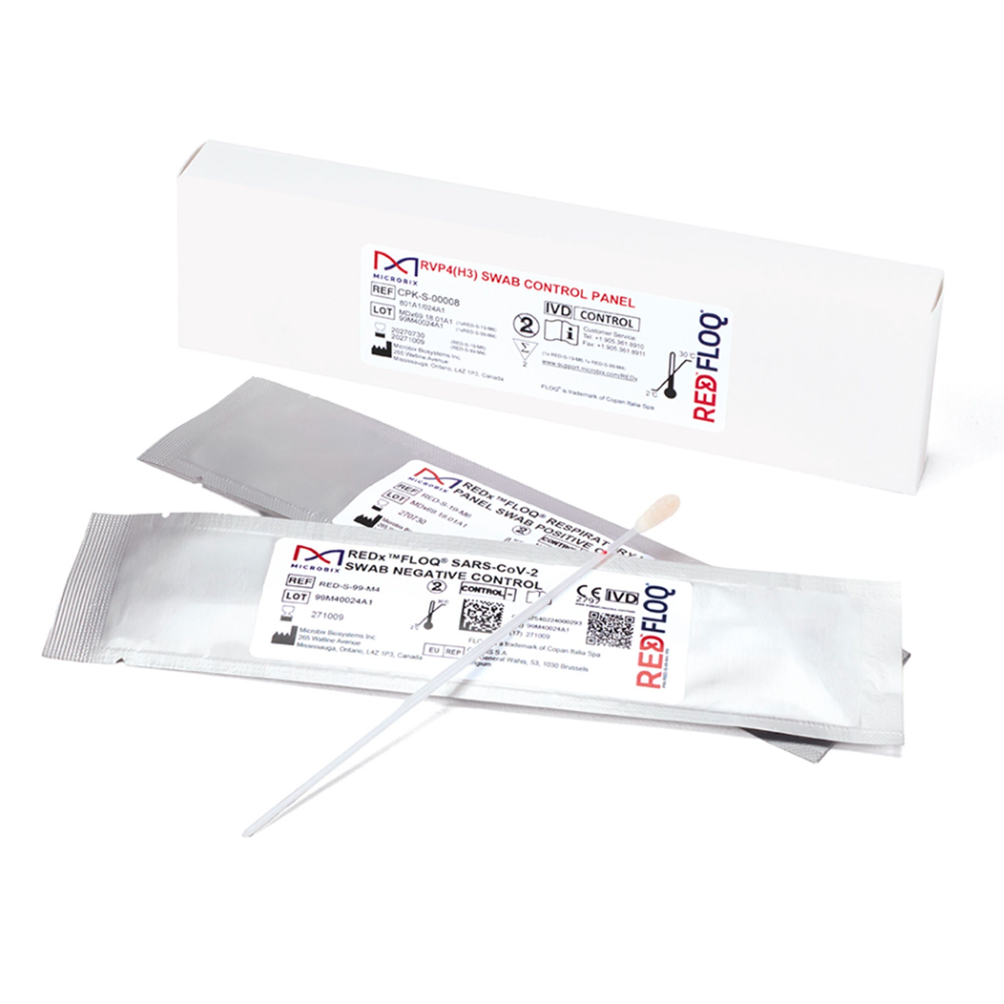 Sekisui Diagnostics - CPK-S-00008 Control Set REDx™FLOQ® COVID / Flu A+B Positive Level / Negative Level 2 Swabs