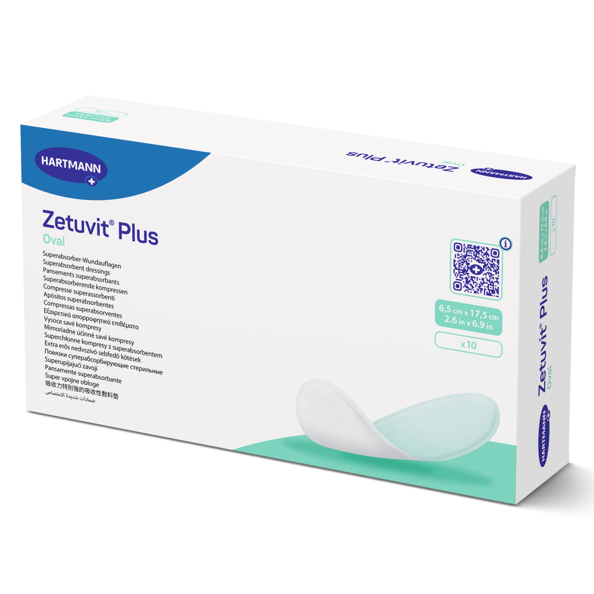 Hartmann - 413600 Super Absorbent Dressing Zetuvit® Plus Oval 2-3/5 X 6-9/10 Inch Without Border Sterile