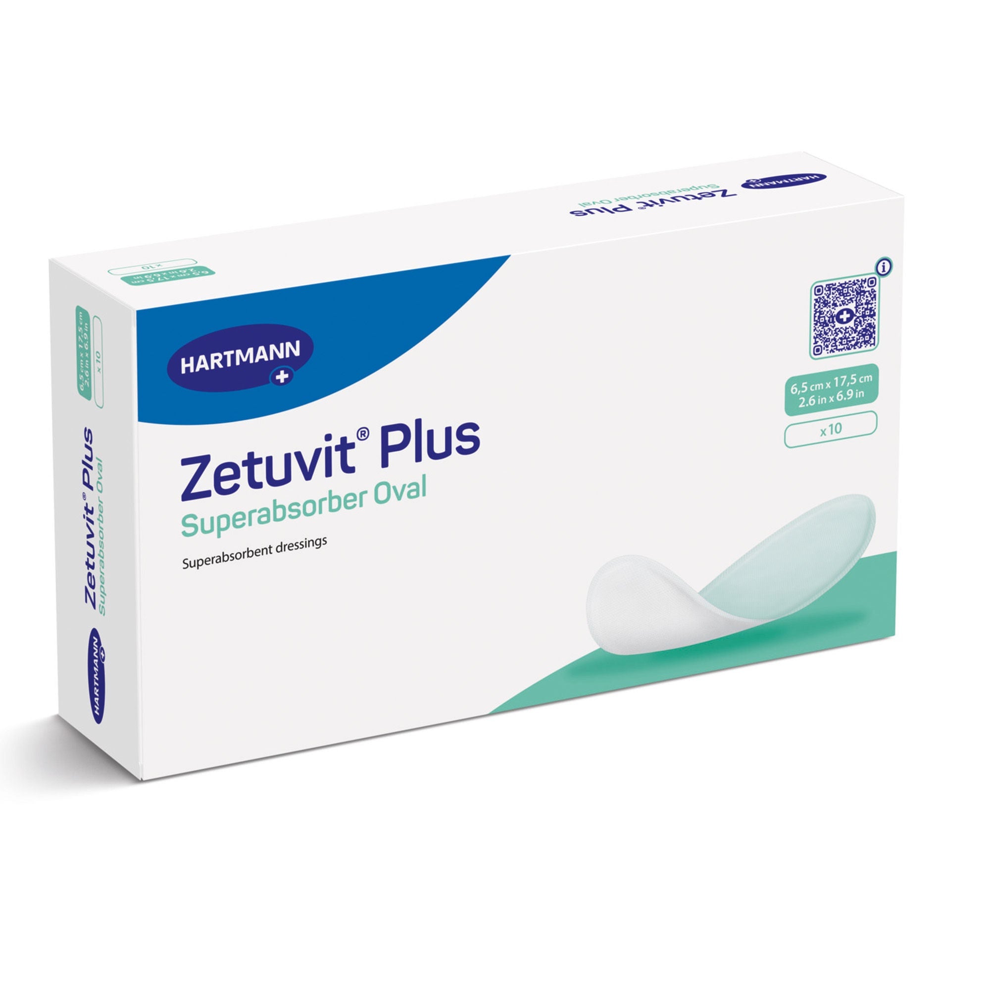 Hartmann - 413600 Super Absorbent Dressing Zetuvit® Plus Oval 2-3/5 X 6-9/10 Inch Without Border Sterile