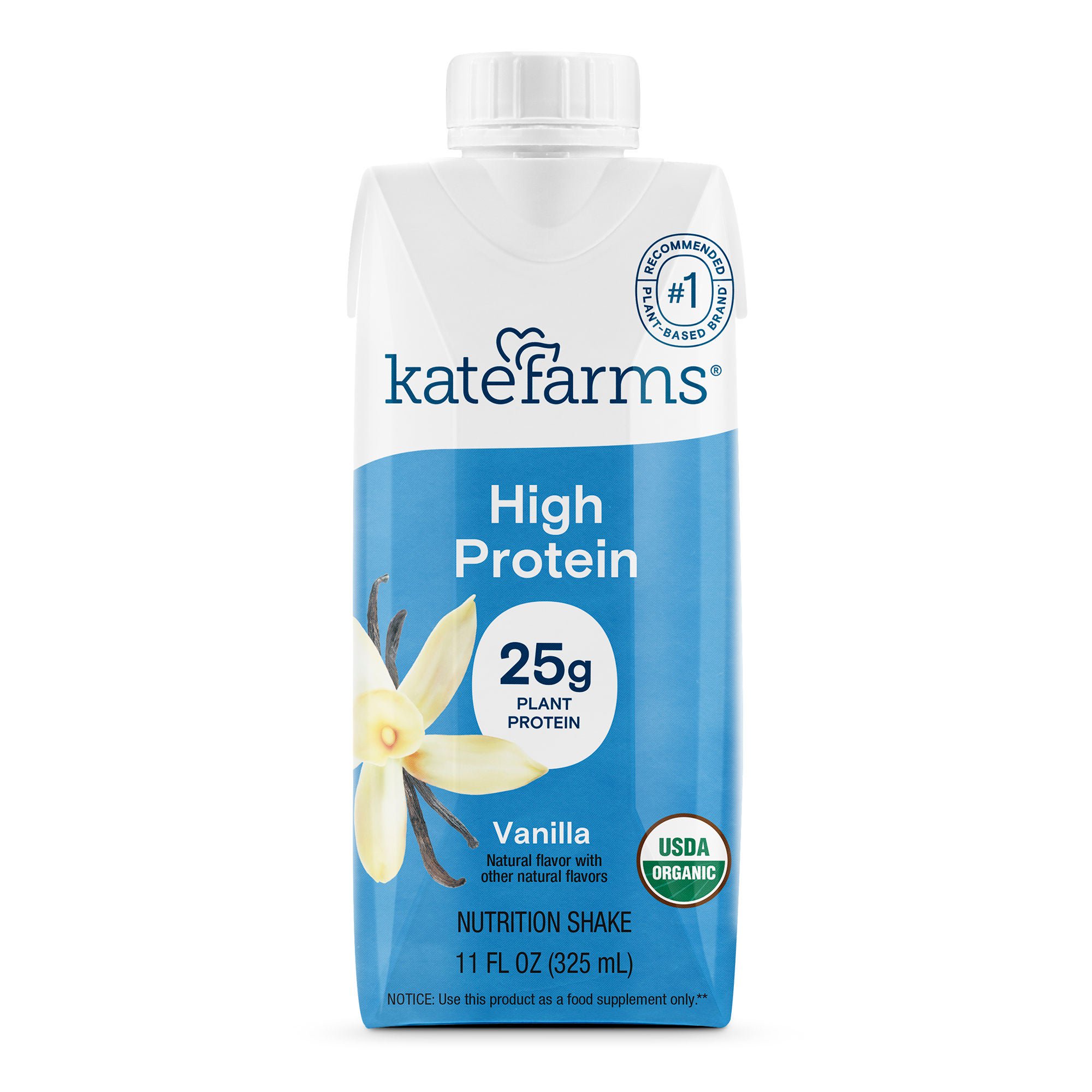 Kate Farms - 811112031376 Oral Supplement Kate Farms High Protein Vanilla Flavor Liquid 11 oz. Carton