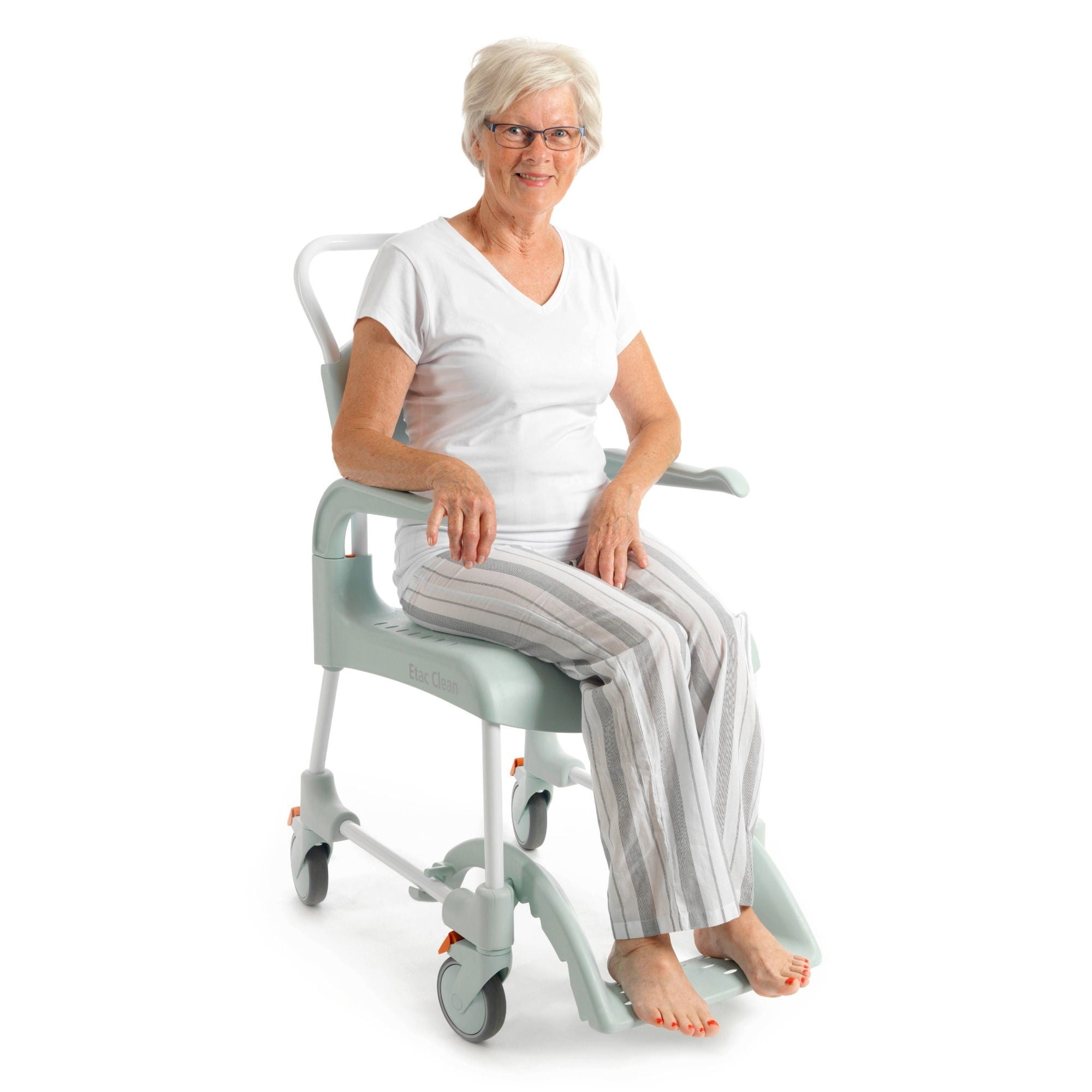 DT Davis Enterprises Ltd - E80229210 Commode / Shower Chair Etac® Clean Fixed Arms Plastic Frame With Backrest 19 Inch Width 287 lbs. Weight Capacity
