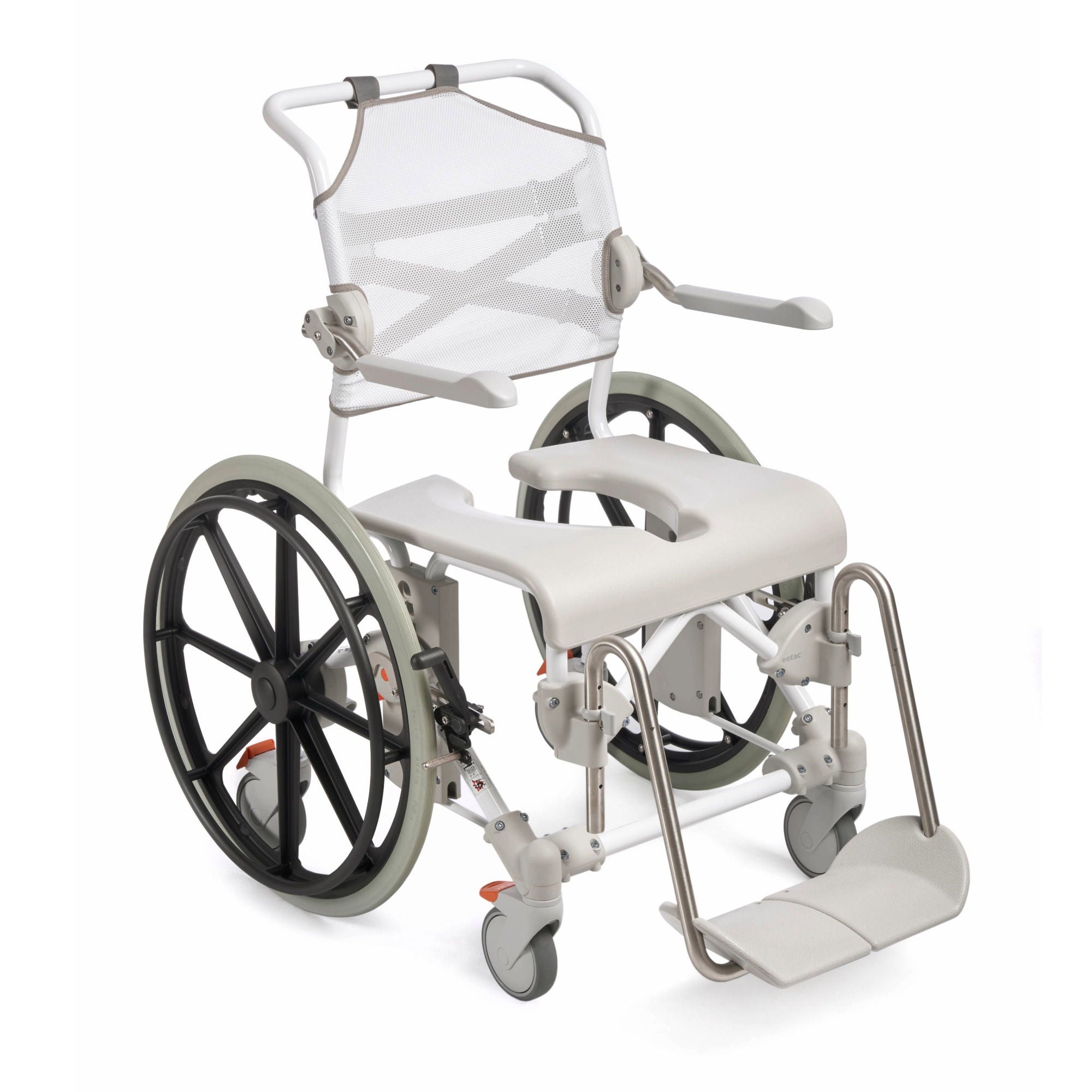 DT Davis Enterprises Ltd - E80229402 Commode / Shower Chair Etac® Swift Mobil Flip-Back Arms Plastic Frame With Backrest 25-1/4 Inch Seat Width 353 lbs. Weight Capacity