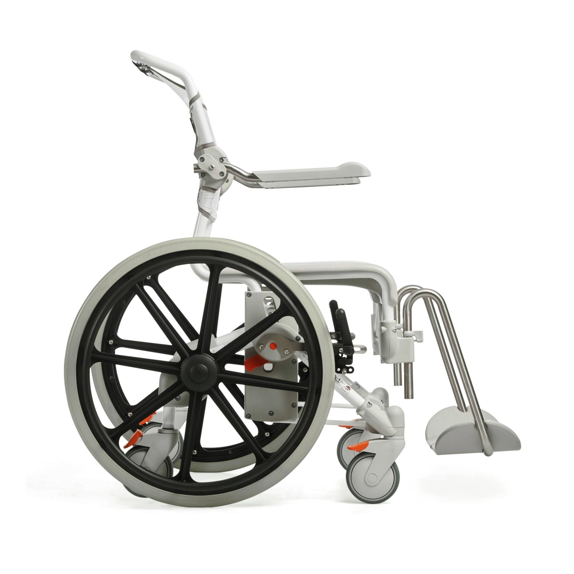 DT Davis Enterprises Ltd - E80229402 Commode / Shower Chair Etac® Swift Mobil Flip-Back Arms Plastic Frame With Backrest 25-1/4 Inch Seat Width 353 lbs. Weight Capacity