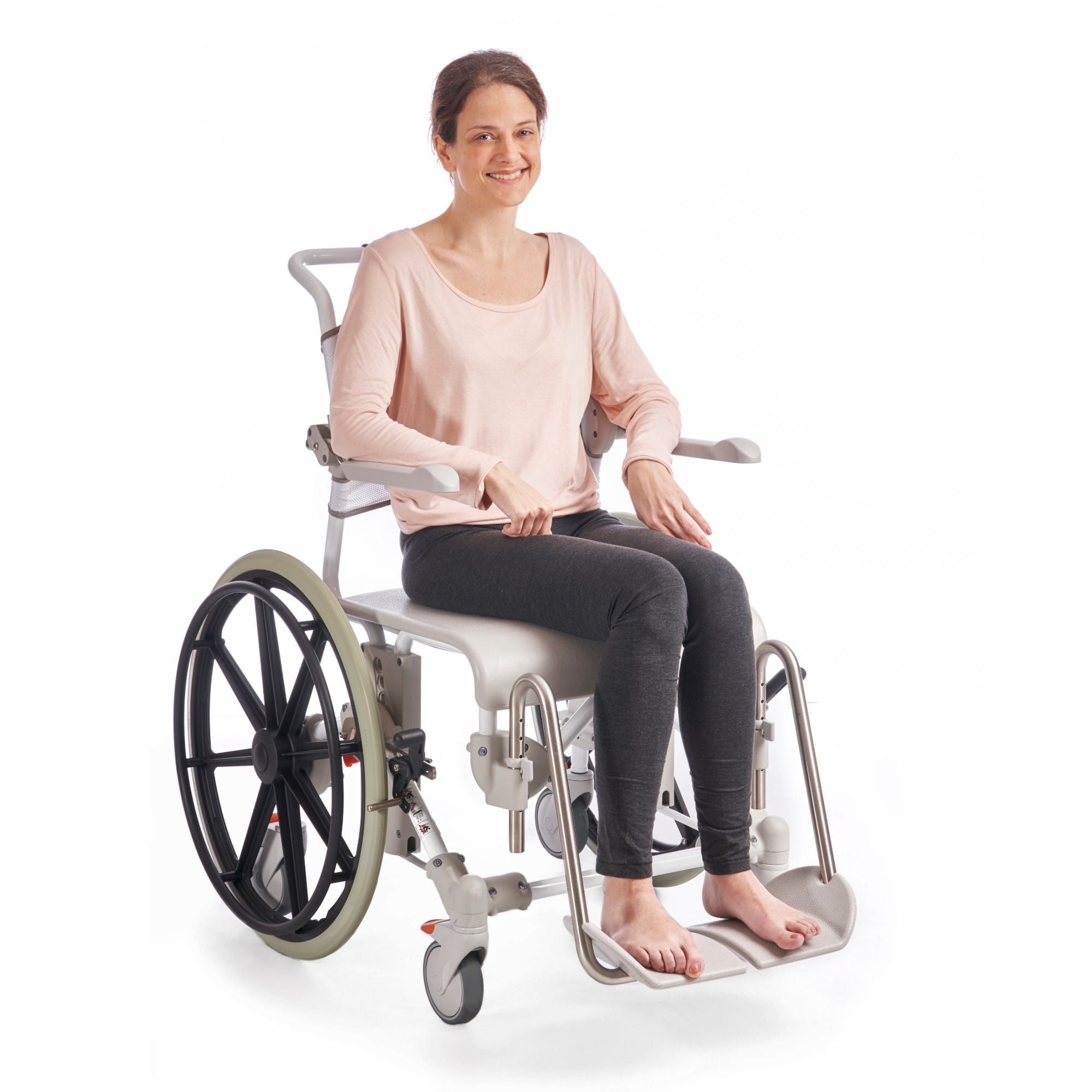 DT Davis Enterprises Ltd - E80229402 Commode / Shower Chair Etac® Swift Mobil Flip-Back Arms Plastic Frame With Backrest 25-1/4 Inch Seat Width 353 lbs. Weight Capacity