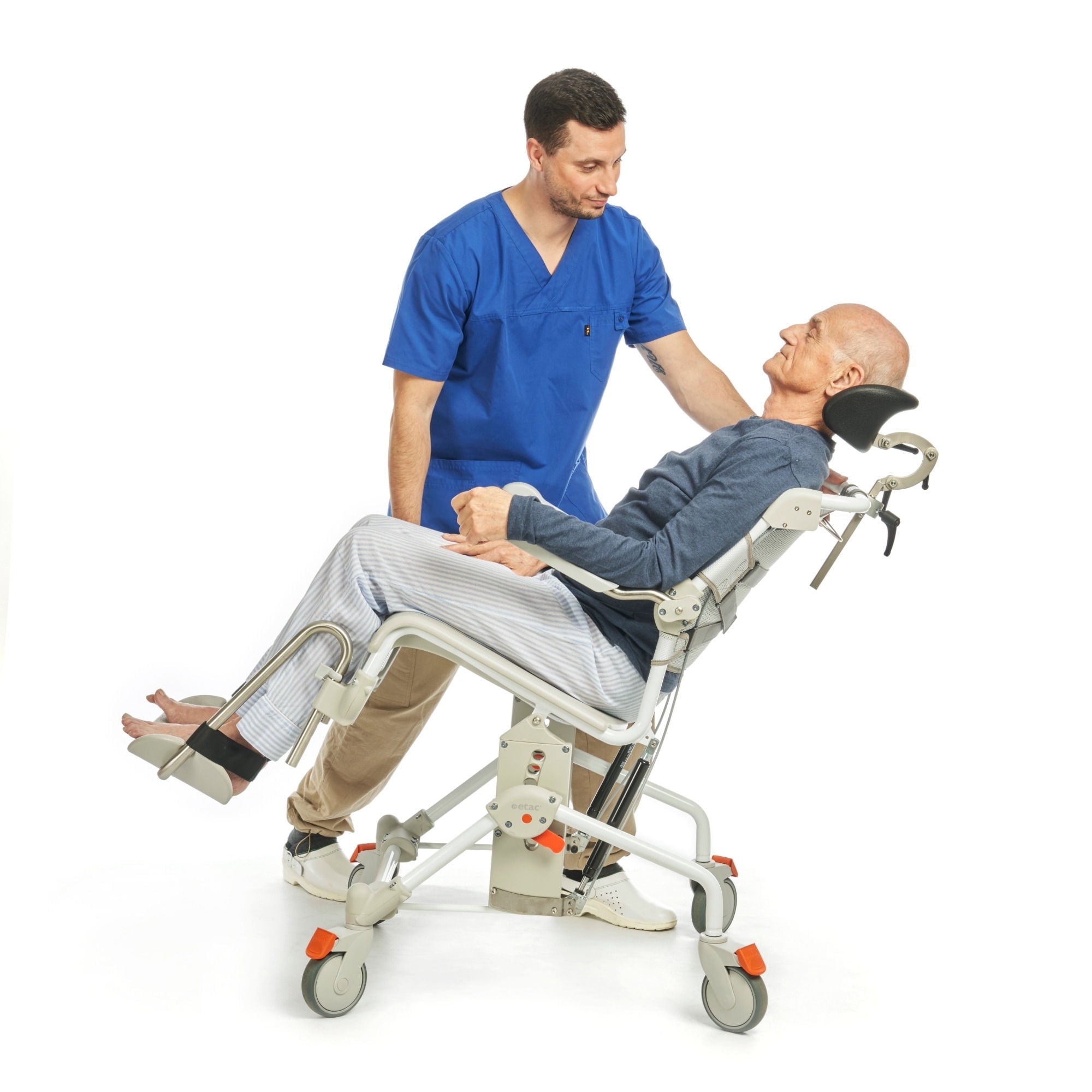 DT Davis Enterprises Ltd - E80229481 Commode / Shower Chair Etac® Swift Mobil Tilt-2 Flip-Back Arms Plastic Frame With Backrest 25-1/4 Inch Seat Width 352 lbs. Weight Capacity
