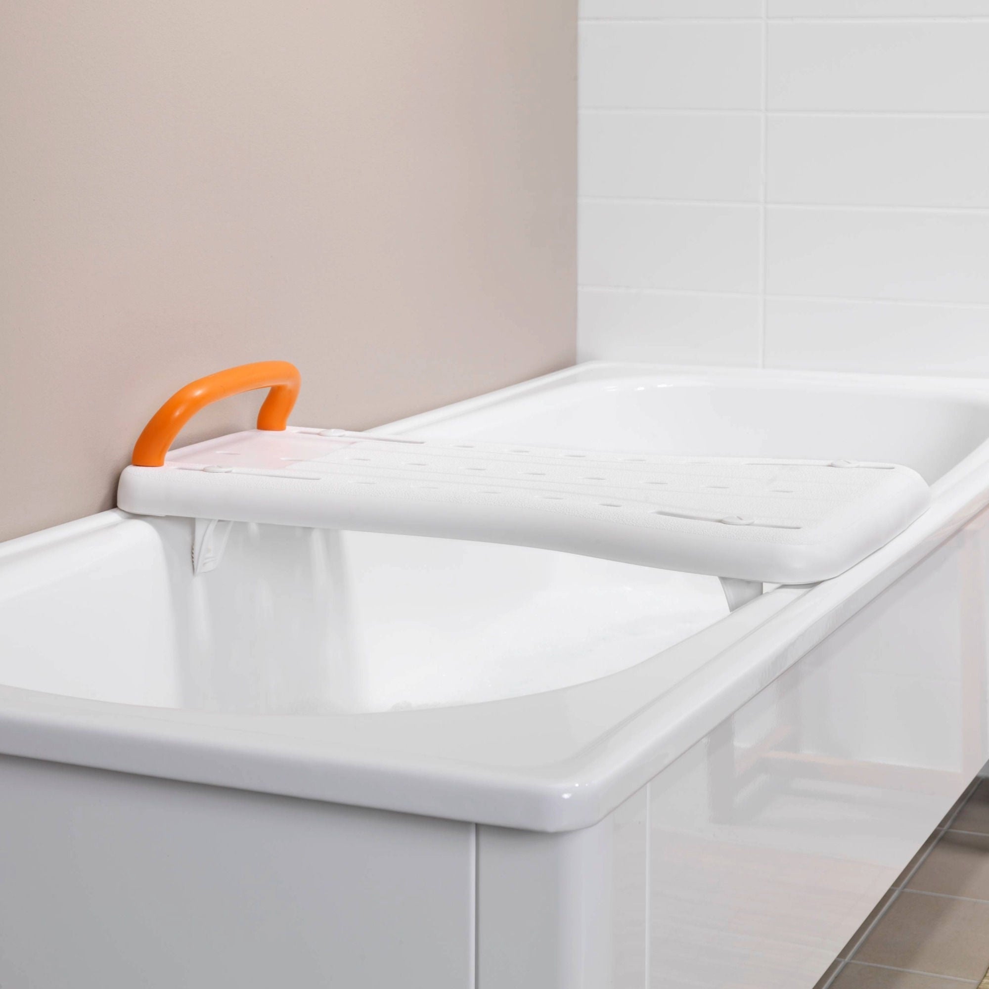 DT Davis Enterprises Ltd - E81600024 Etac® Fresh Bath Transfer Board with Handle White Plastic