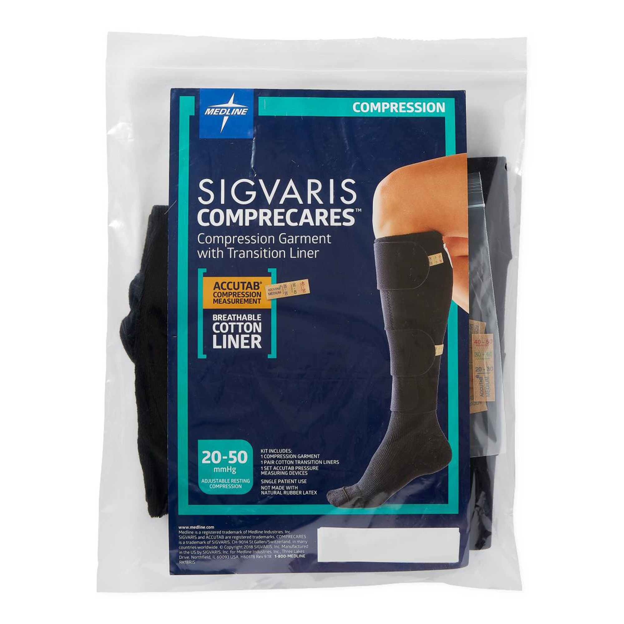 Medline - MSC1401 Compression Wrap Kit COMPRECARES™ Small / Regular Black Leg