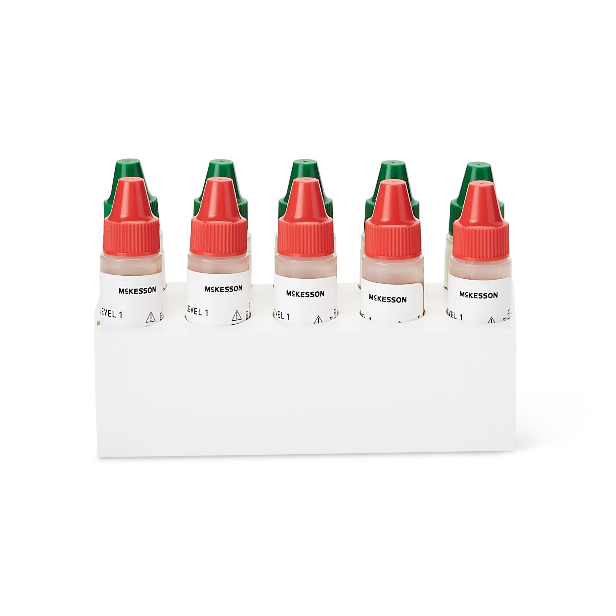 McKesson Brand - K-89119 Urine Chemistry Control Set McKesson Consult™ Analyte Testing Positive Level / Negative Level 5 Level 1 (Abnormal) 5 mL Bottles, 5 Level 2 (Normal with hCG) 5 mL Bottles