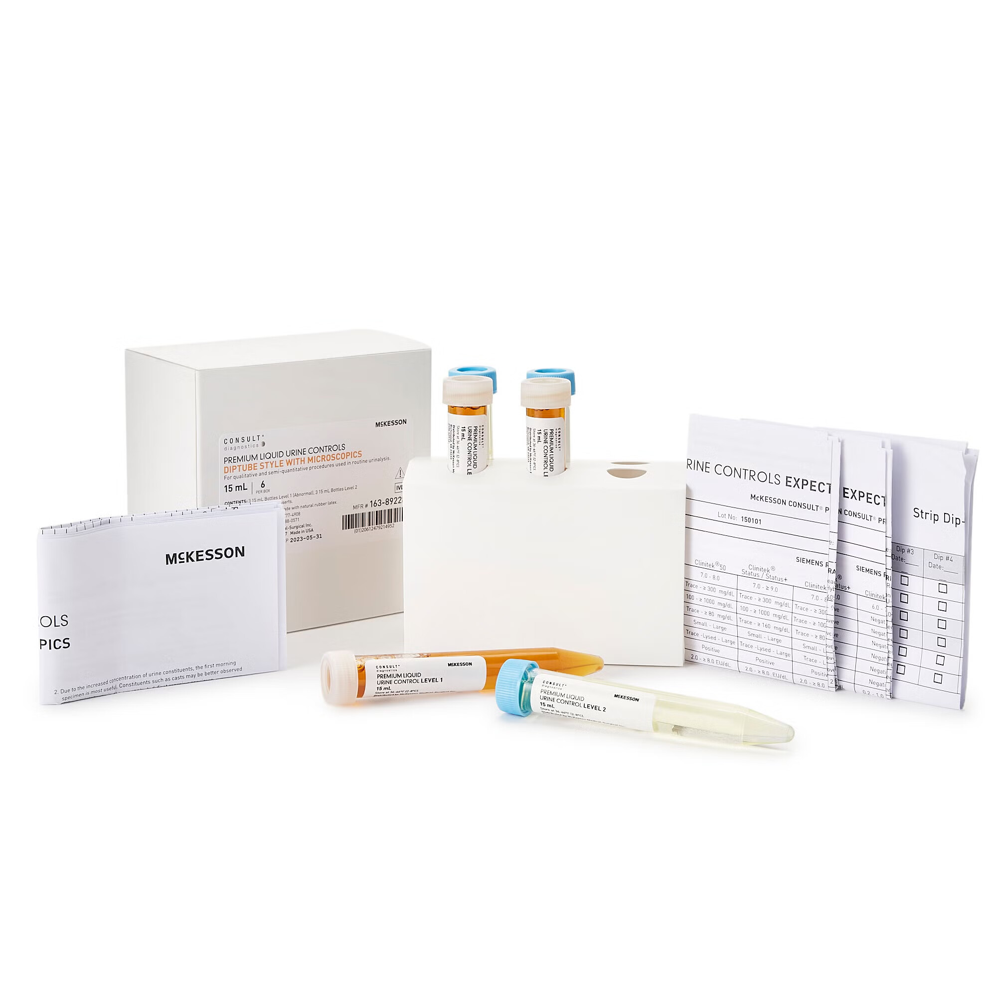 McKesson Brand - K-89228 Urine Chemistry Control Set McKesson Consult™ Microscopic Testing Positive Level / Negative Level 3 Level 1 (Abnormal) 15 mL Tubes, 3 Level 2 (Normal with hCG) 15 mL Tubes