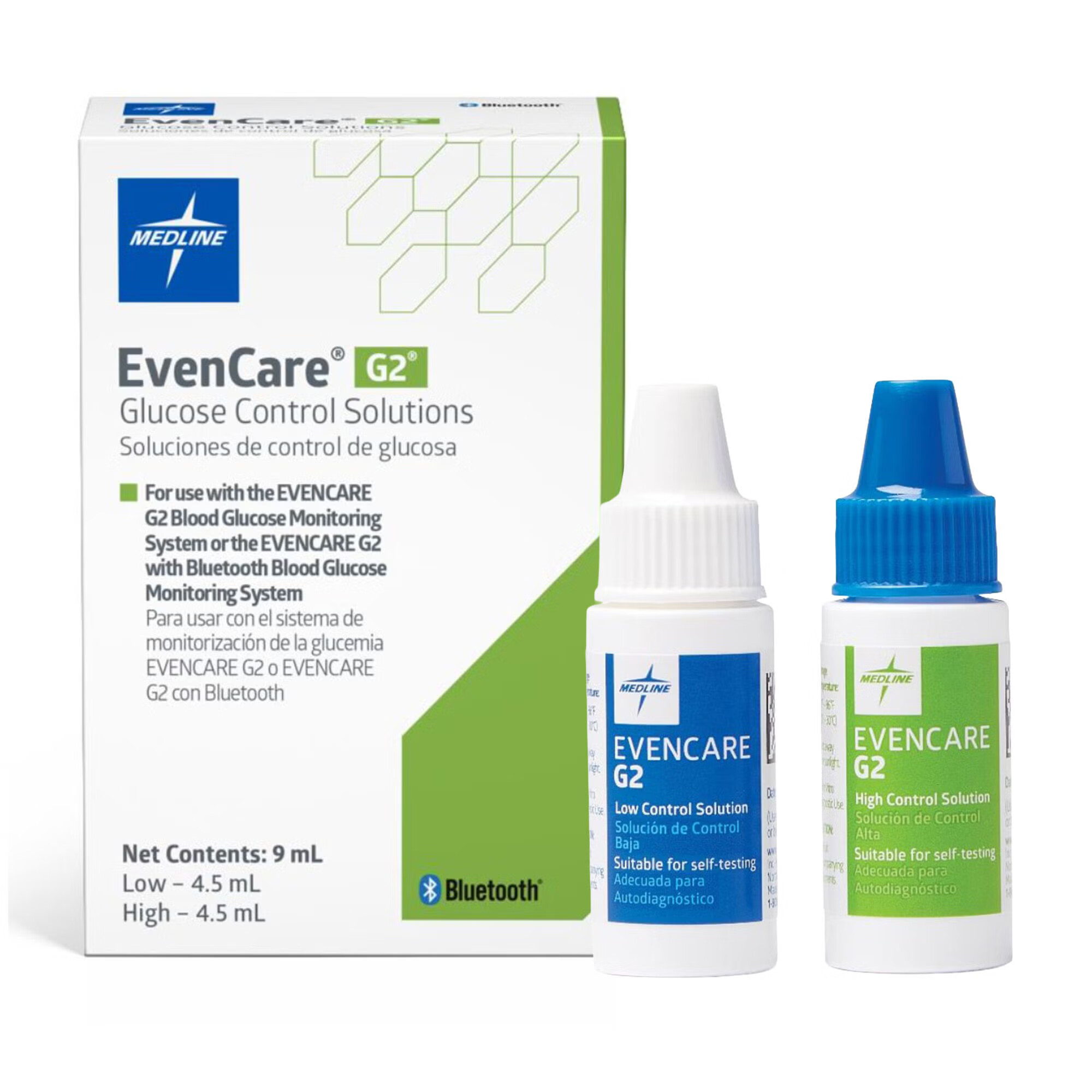 Medline - MPH1560 Blood Glucose Control Solution Evencare® G2™ 4.5 mL Low / High Level