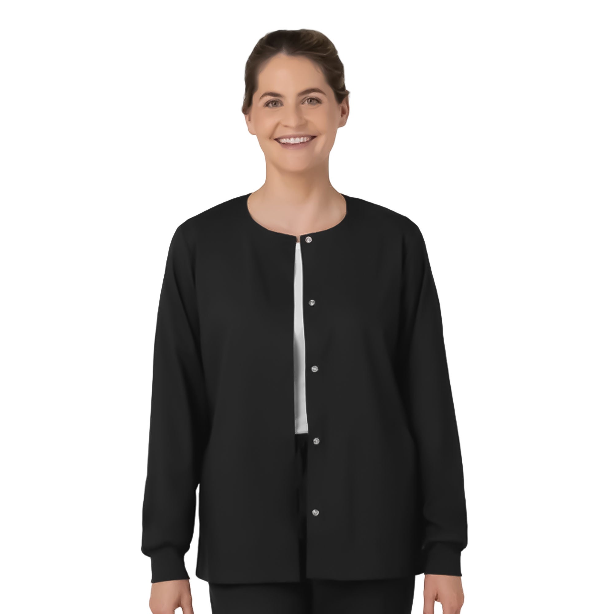 Fashion Seal Uniforms - 8751-L Warm-Up Jacket Boundless Black Large Hip Length 50% Polyester / 43% Recycled Polyester / 7% Spandex Reusable