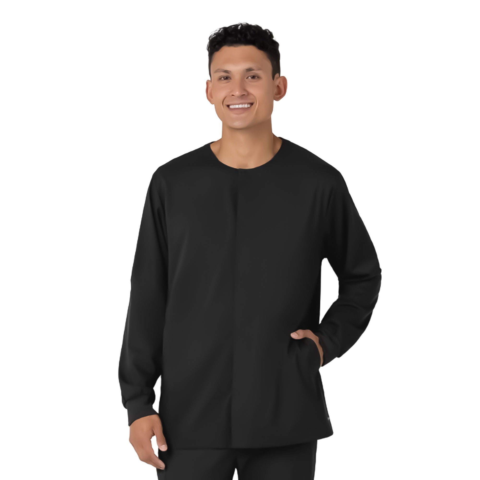Fashion Seal Uniforms - 8651-L Warm-Up Jacket Boundless Black Large Hip Length 50% Polyester / 43% Recycled Polyester / 7% Spandex Reusable
