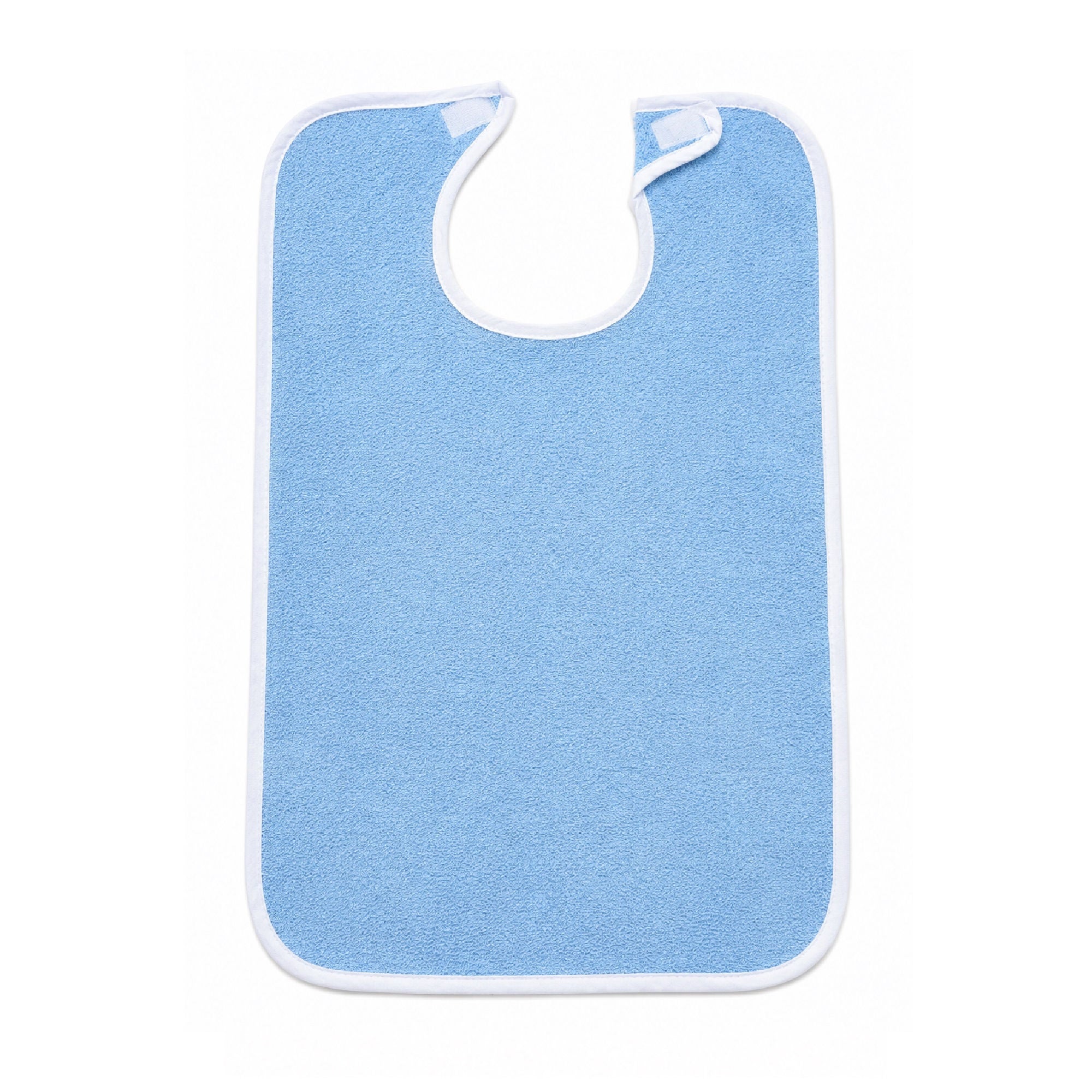 Medd Max LLC - MMBIBBLU Bib Hook and Loop Closure Reusable Terry Cloth Blue