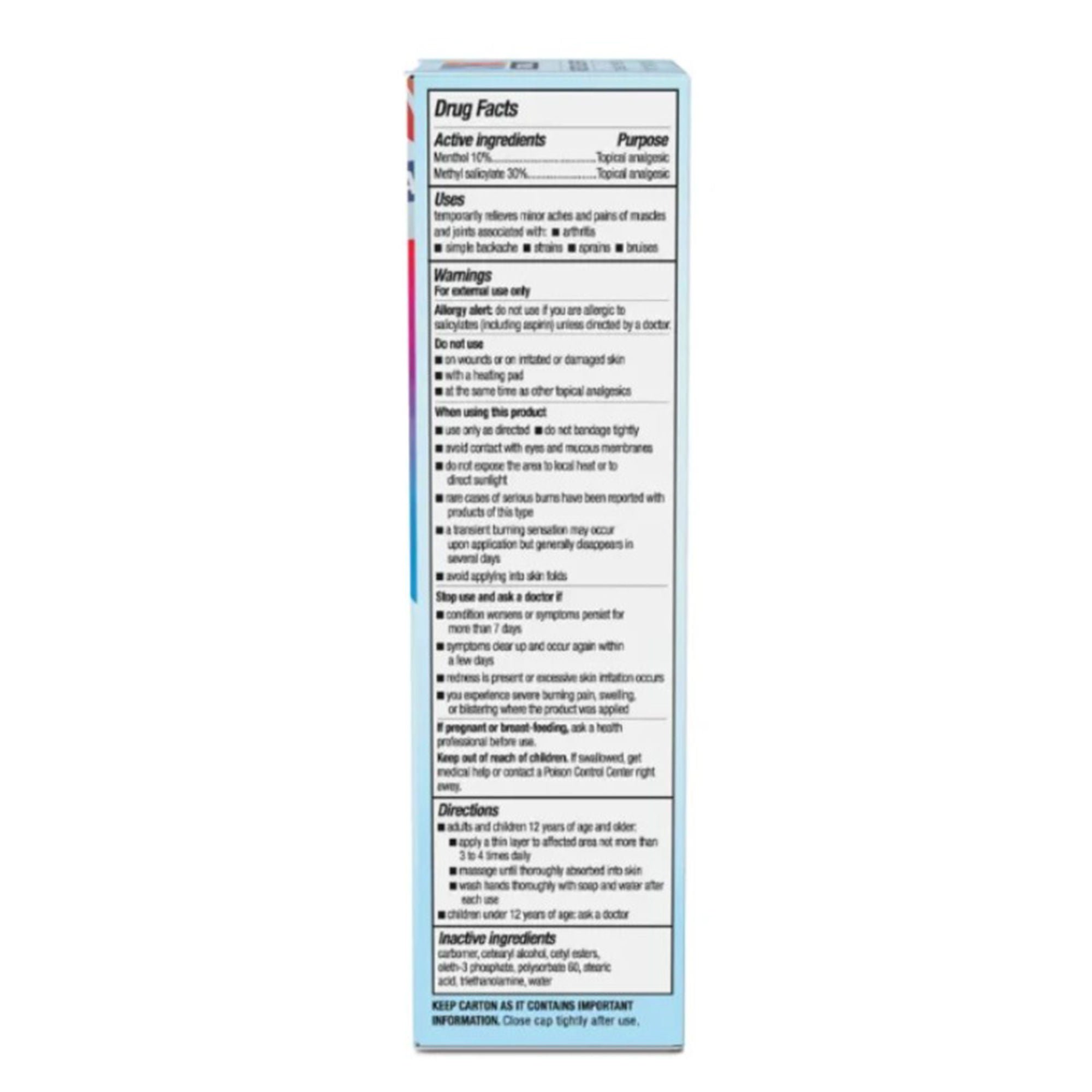 Sanofi - 4116700883 Topical Pain Relief Icy Hot® 10% - 30% Strength Menthol / Methyl Salicylate Cream 1.25 oz.