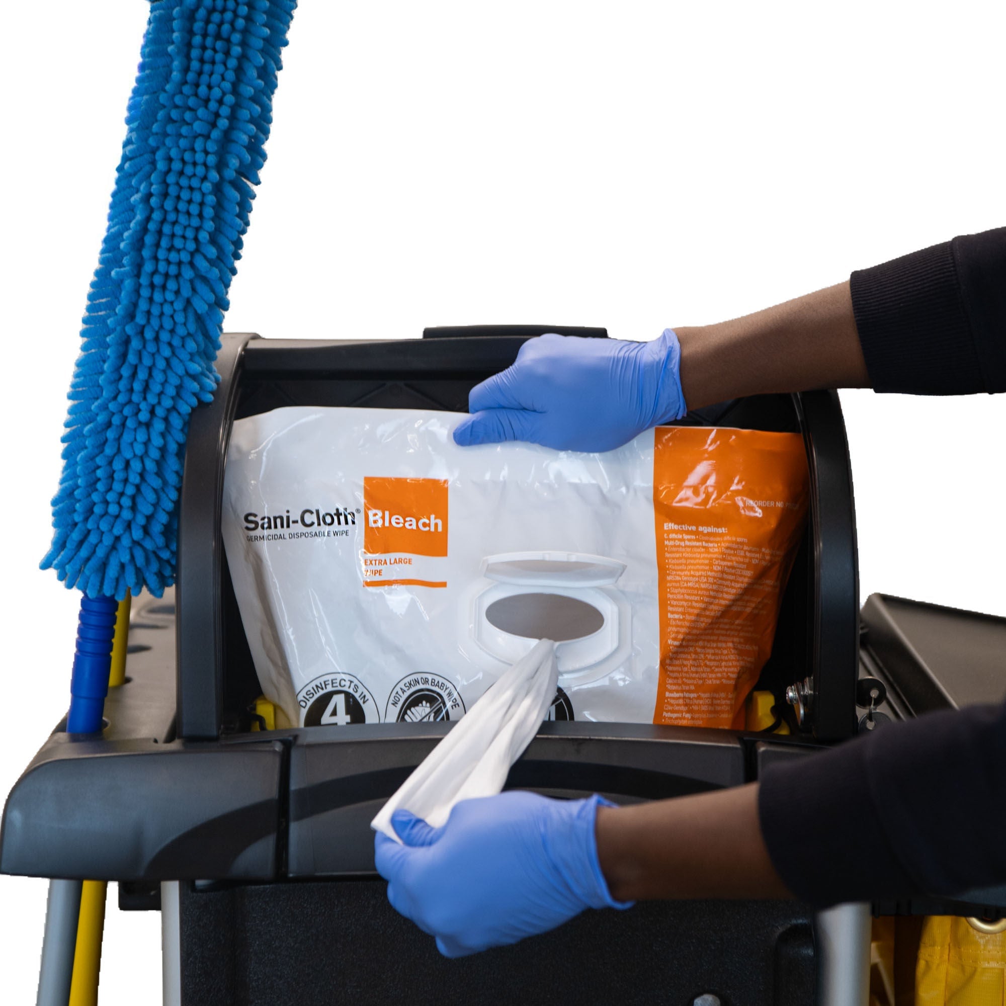 Professional Disposables - P753220 Surface Disinfectant Cleaner Sani-Cloth® Bleach Premoistened Bleach Germicidal Manual Pull Wipe 220 Count Bag Bleach Scent NonSterile