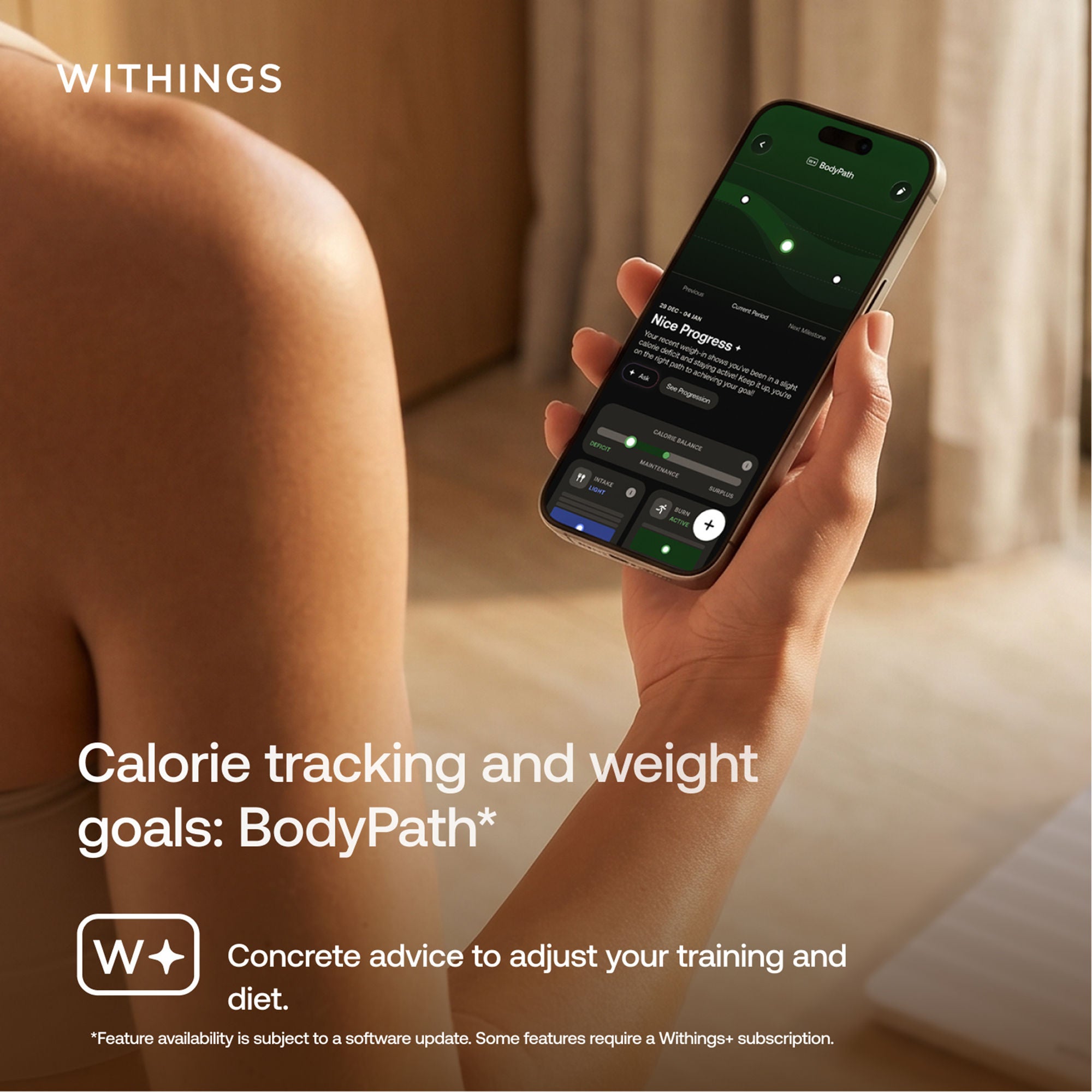 Withings Inc - WBS15-WHITE-ALL-INT Body Composition Analyzer Stand On Whithings Digital Display 440 lbs Weight Capacity White Battery Operated