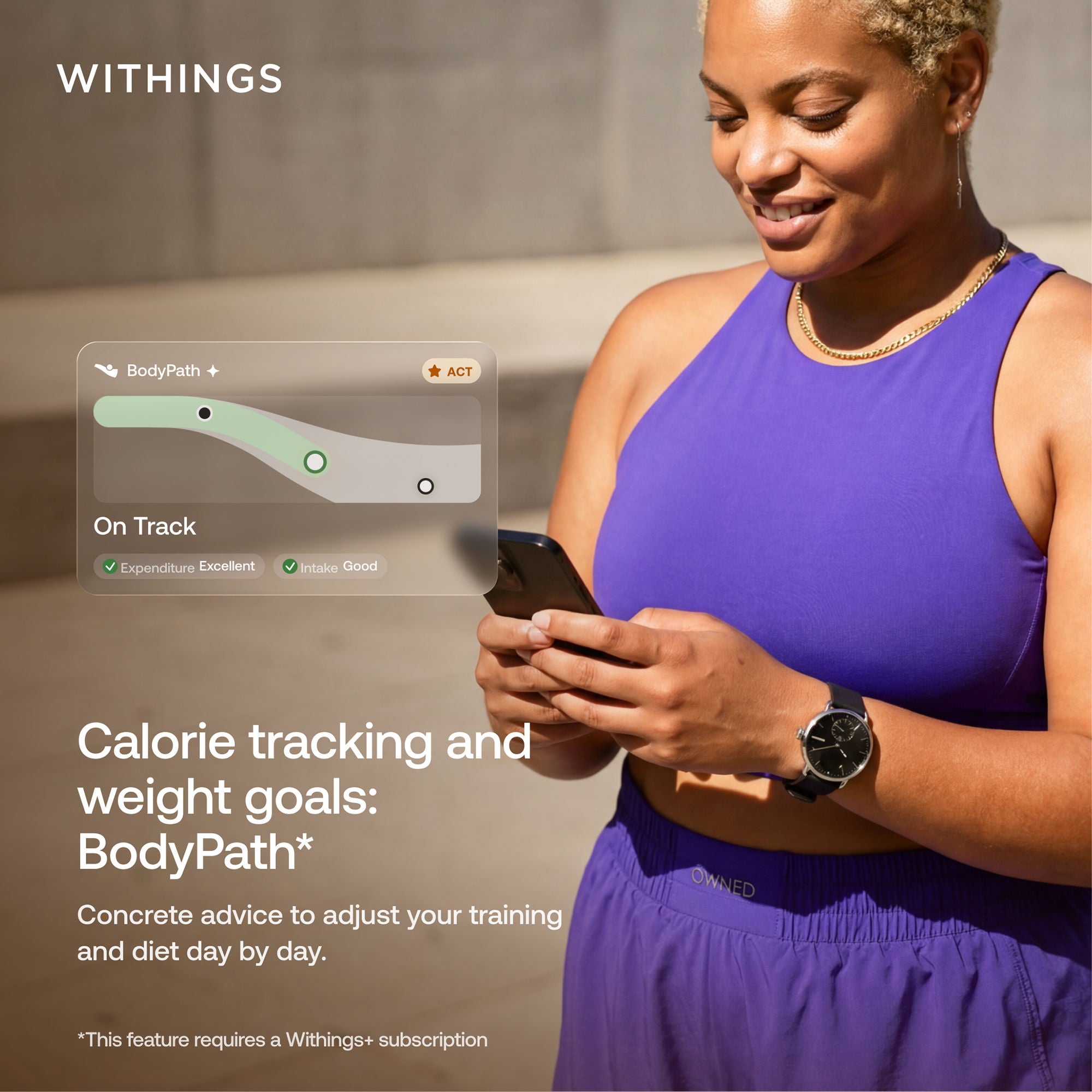 Withings Inc - WBS16-BLACK-ALL-INT Weight and Body Composition Stand On BodyFit LCD Display 400 lbs. Weight Capacity Black Battery Operated