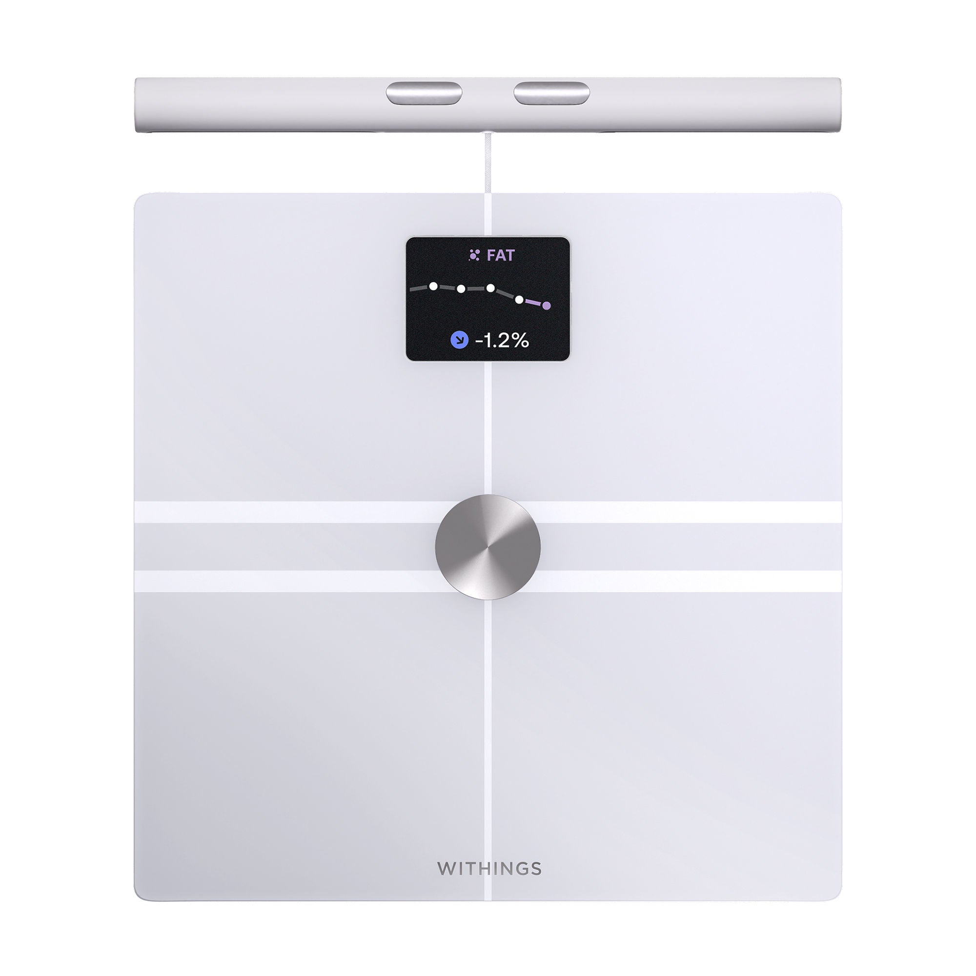 Withings Inc - WBS16-WHITE-ALL-INT Weight and Body Composition Stand On BodyFit LCD Display 400 lbs. Weight Capacity White Battery Operated