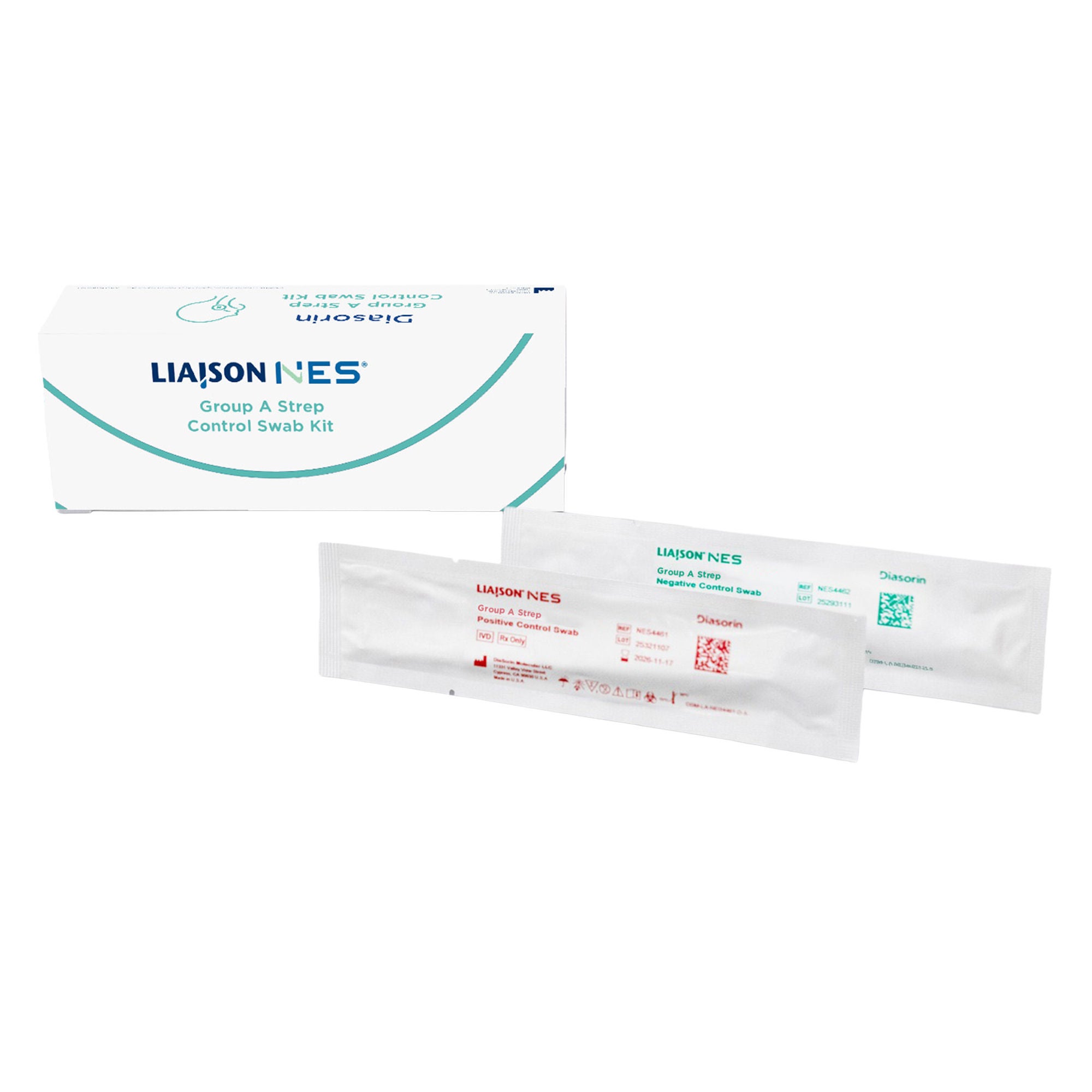 Diasorin Molecular LLC - NES2860 Control Set Liaison Nes® Strep A Positive Level / Negative Level 20 Swabs