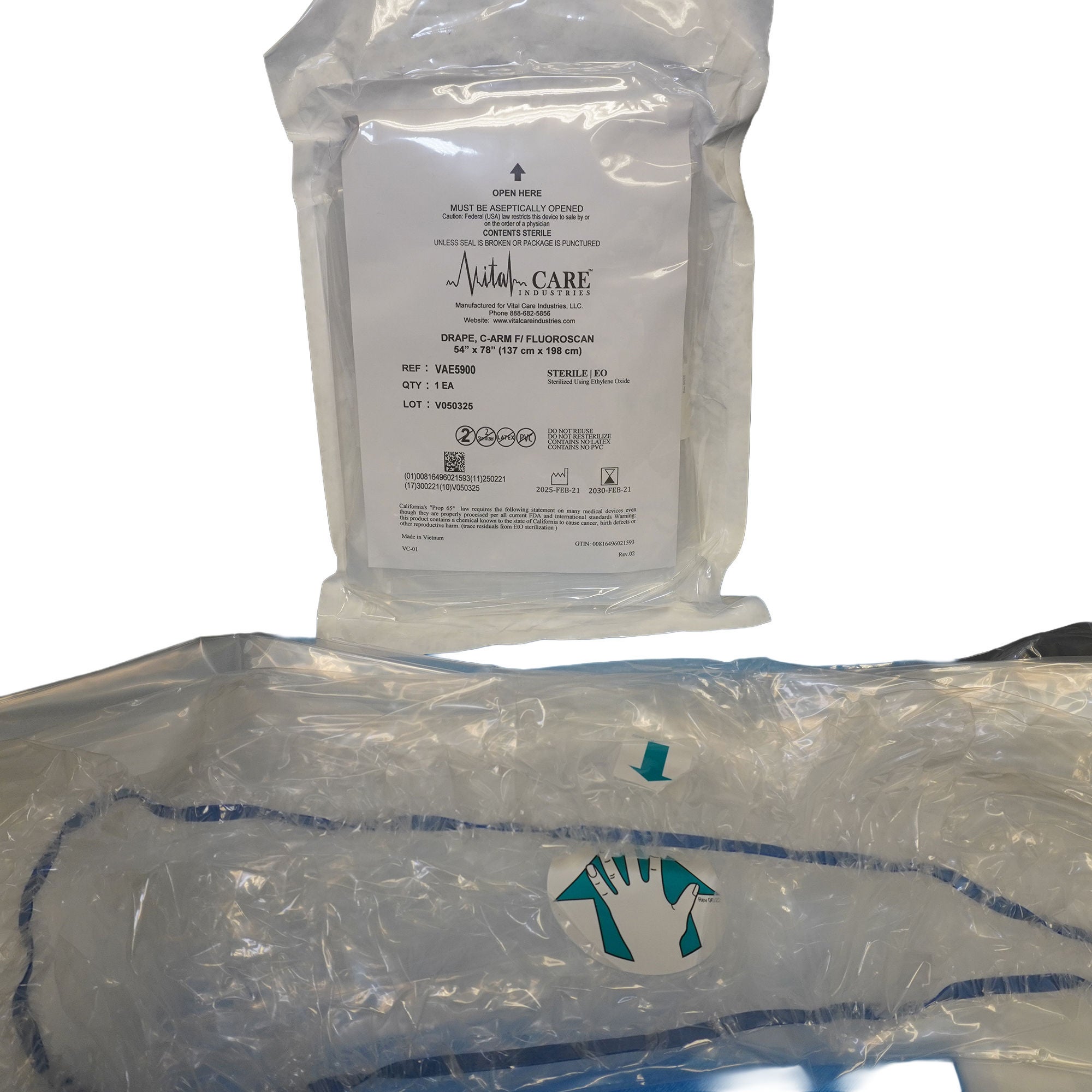 Vital Care Industries LLC - VAE5900 C-Arm Drape 54 X 78 Inch For Fluoro Equipment