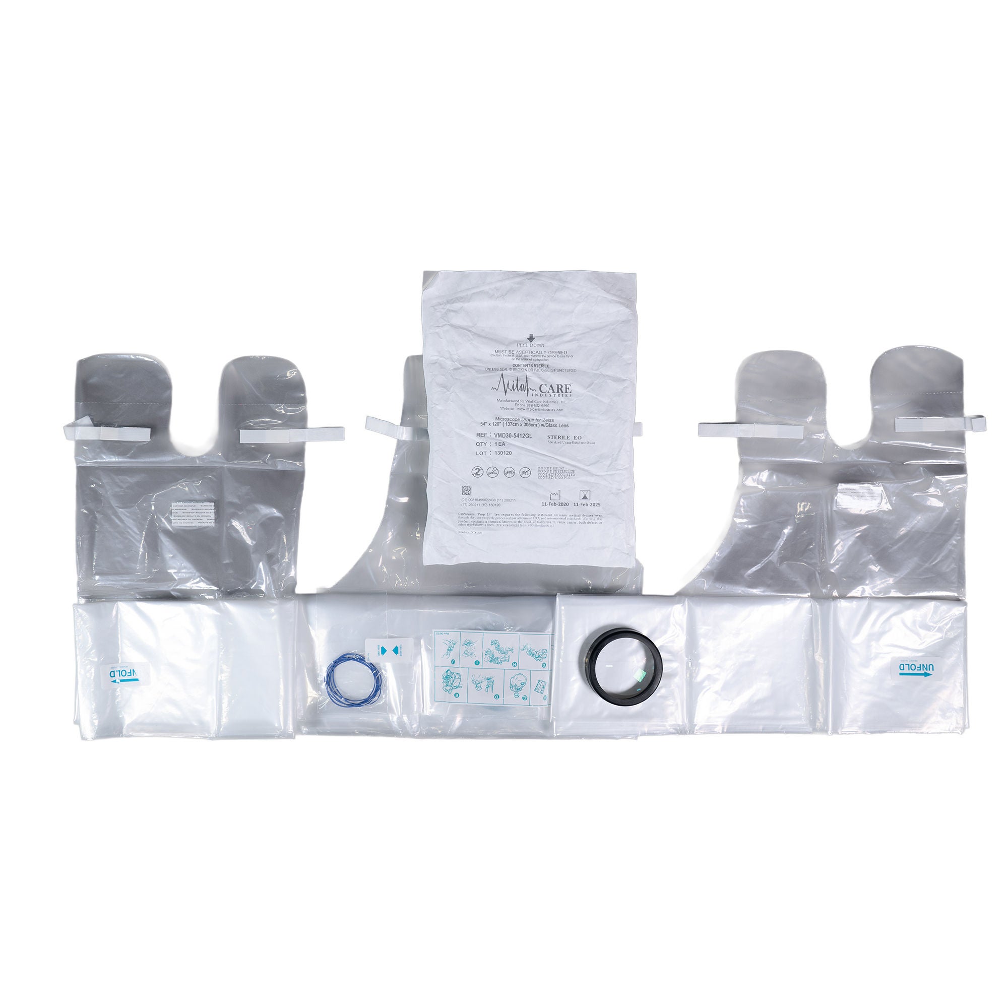 Vital Care Industries LLC - VMD30-5412GL Microscope Drape Zeiss 54 X 120 Inch For Zeiss Microscope with Glass Lens