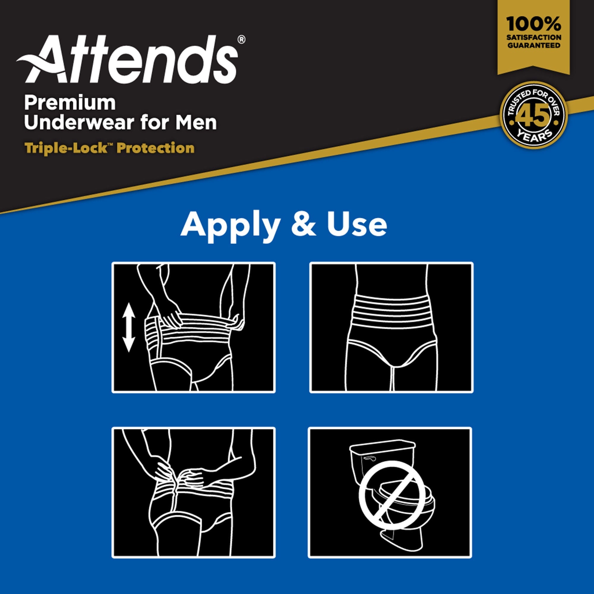 Attends Healthcare Products - PRMM40 Absorbent Underwear Attends® Premium Pull On with Tear Away Seams Adult X-Large Male Disposable Heavy Absorbency