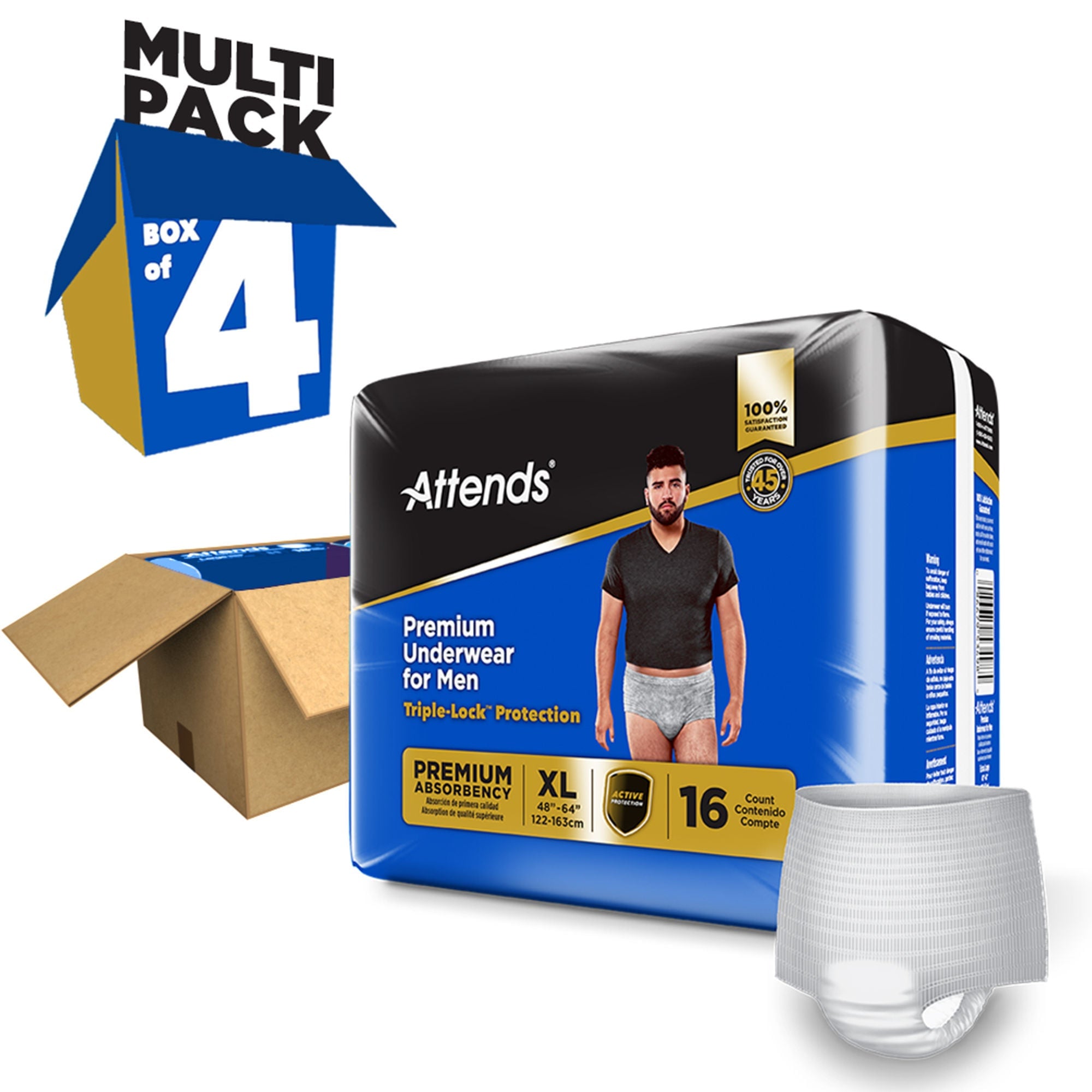 Attends Healthcare Products - PRMM40 Absorbent Underwear Attends® Premium Pull On with Tear Away Seams Adult X-Large Male Disposable Heavy Absorbency
