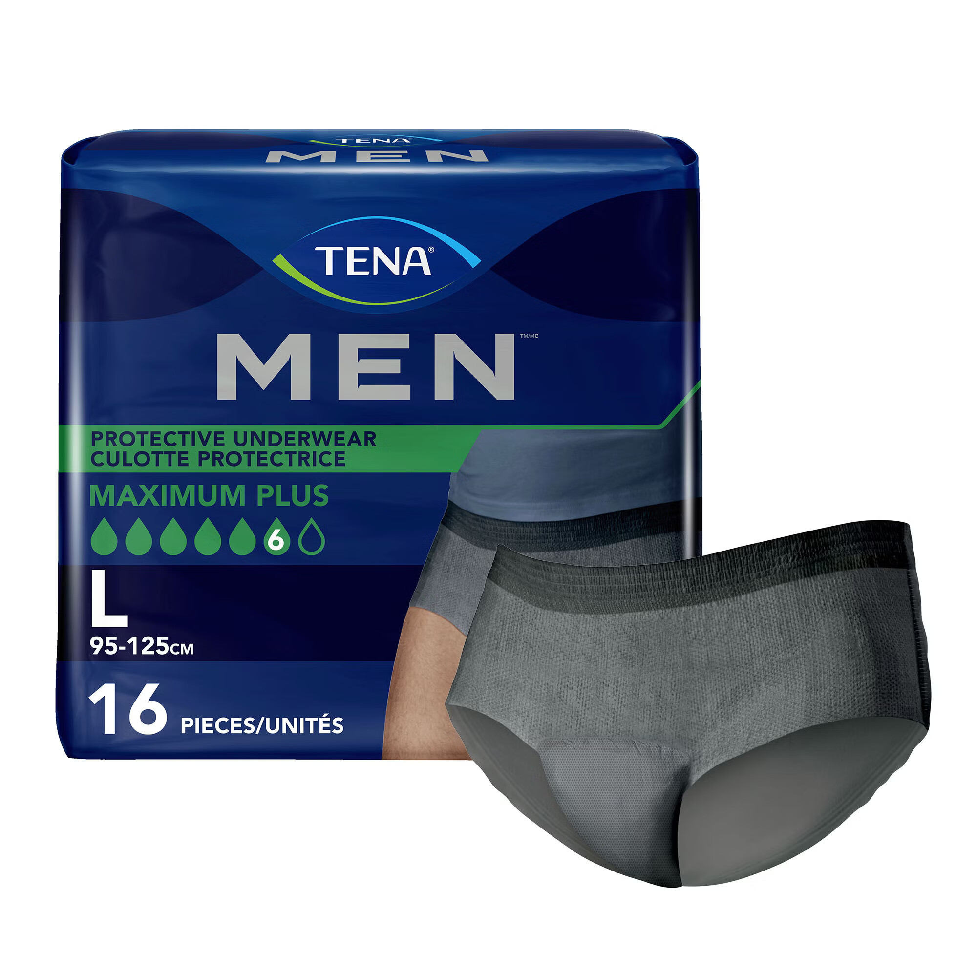 Essity HMS North America Inc - 81780 Absorbent Underwear TENA® MEN™ Maximum Plus Pull On with Tear Away Seams Adult Large Male Disposable Heavy Absorbency
