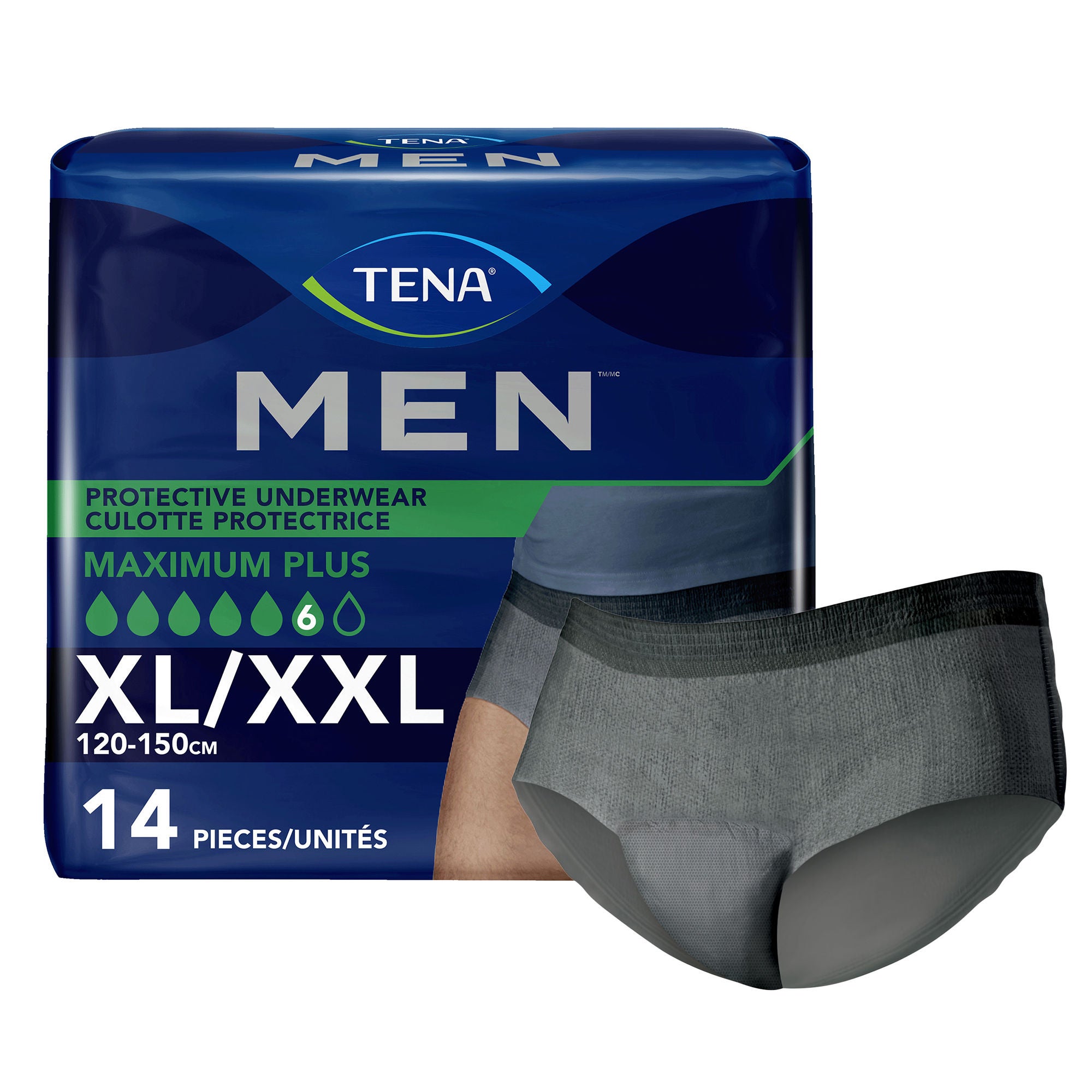 Essity HMS North America Inc - 81920 Absorbent Underwear TENA® MEN™ Maximum Plus Pull On with Tear Away Seams Adult X-Large Male Disposable Heavy Absorbency