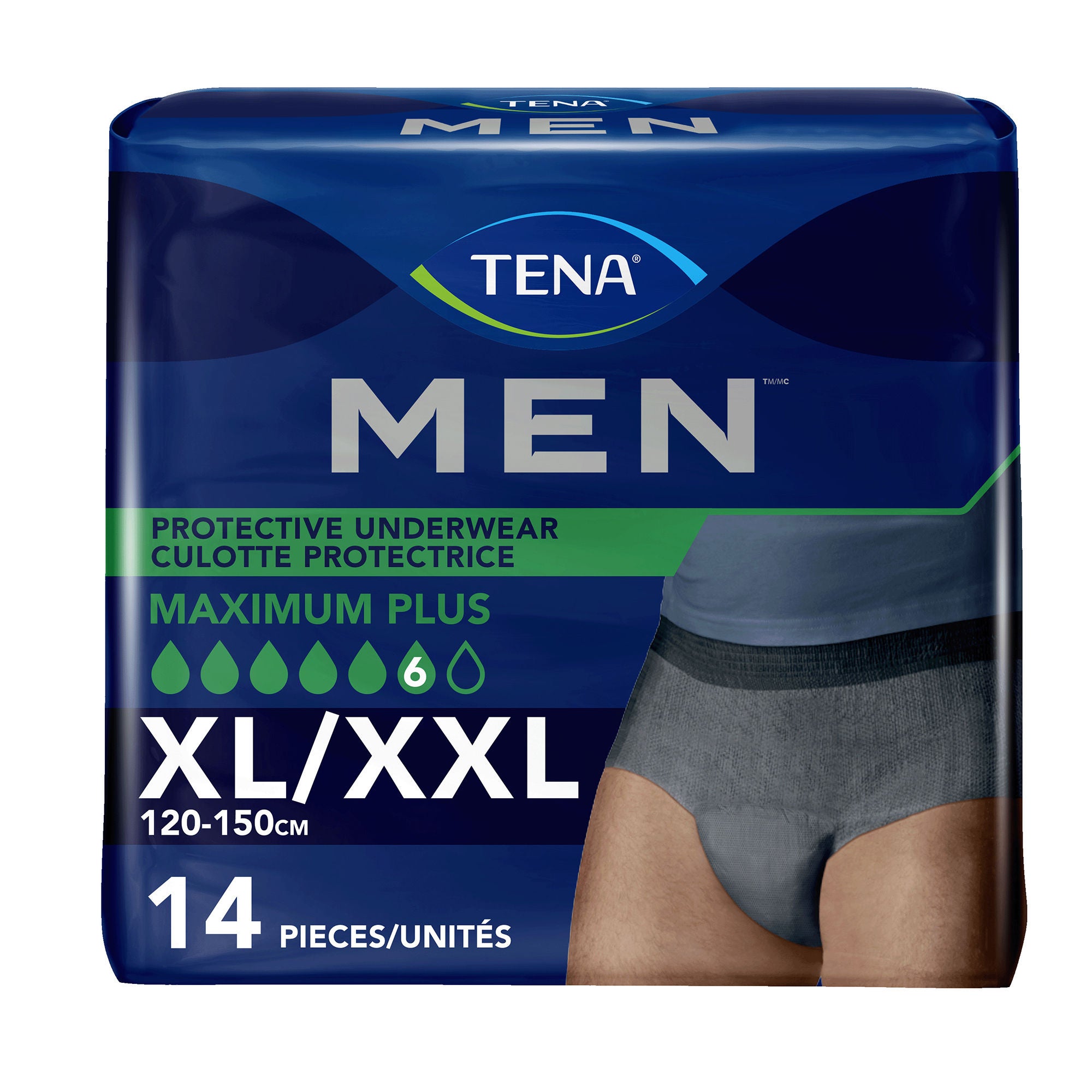 Essity HMS North America Inc - 81920 Absorbent Underwear TENA® MEN™ Maximum Plus Pull On with Tear Away Seams Adult X-Large Male Disposable Heavy Absorbency