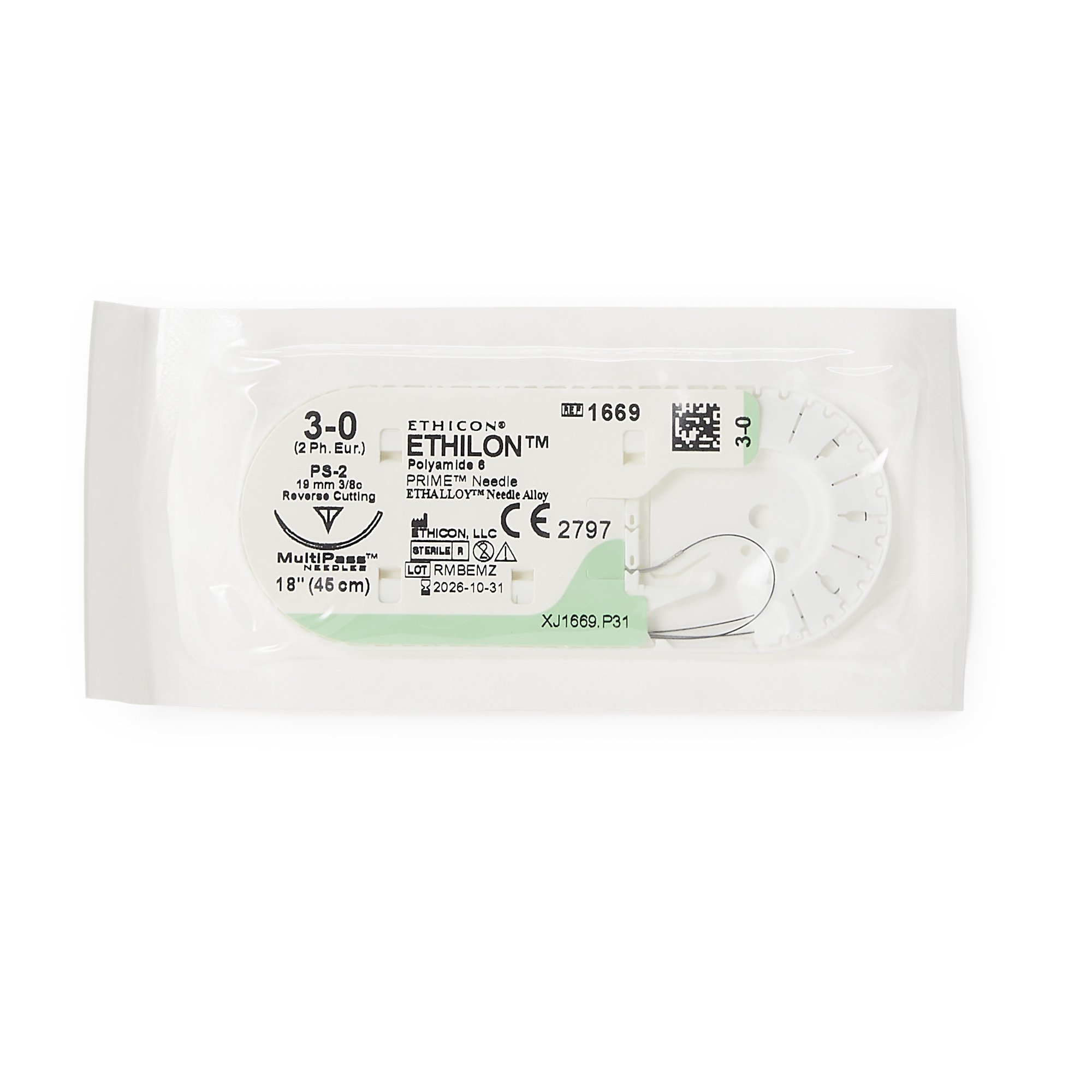 J & J Healthcare Systems - 1669H Ethilon™ Nonabsorbable Suture with Needle