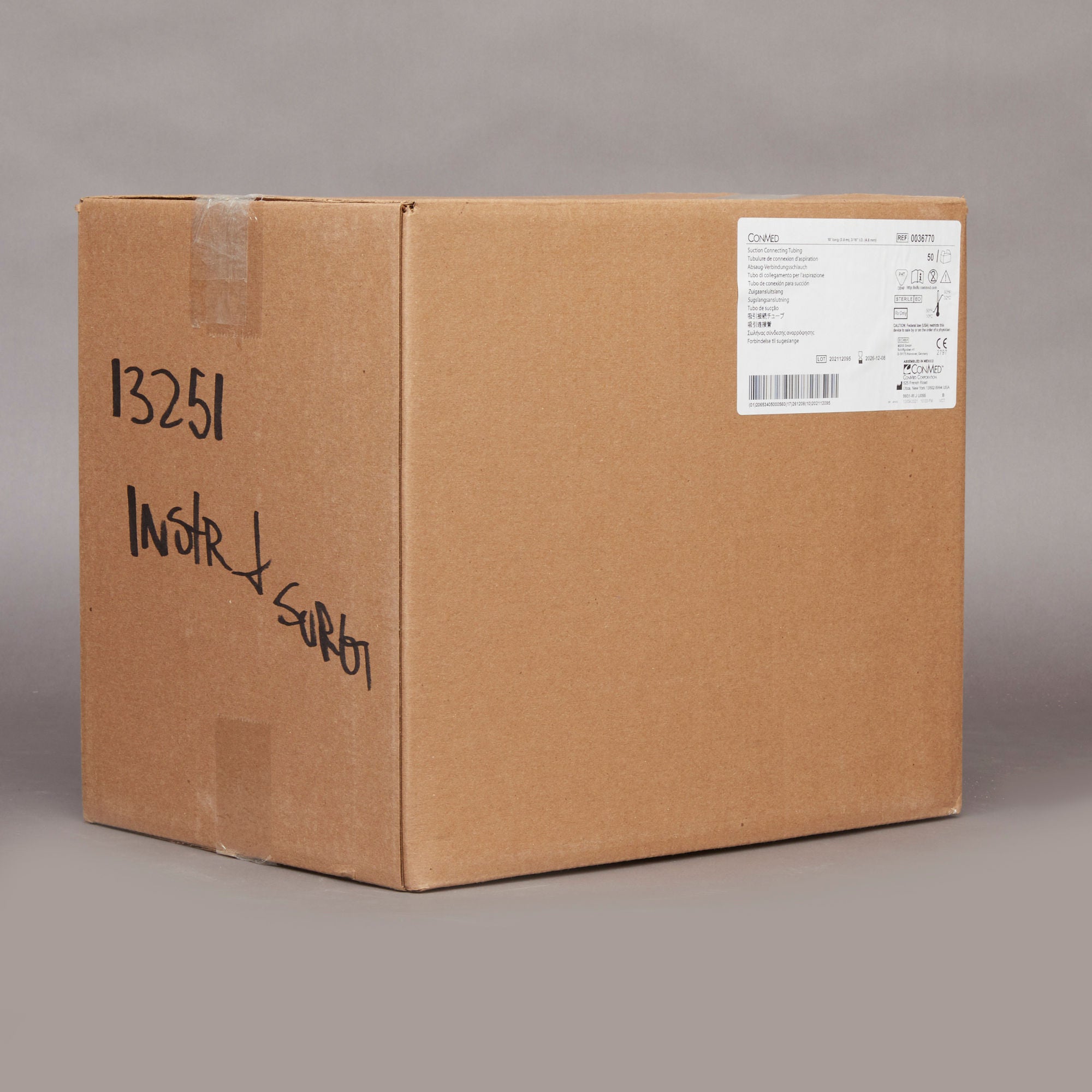 Conmed - 0036770 Suction Tubing ConMed Clear 3/16 Inch I.D. 10 Foot Length Non-Conductive Plastic Sterile