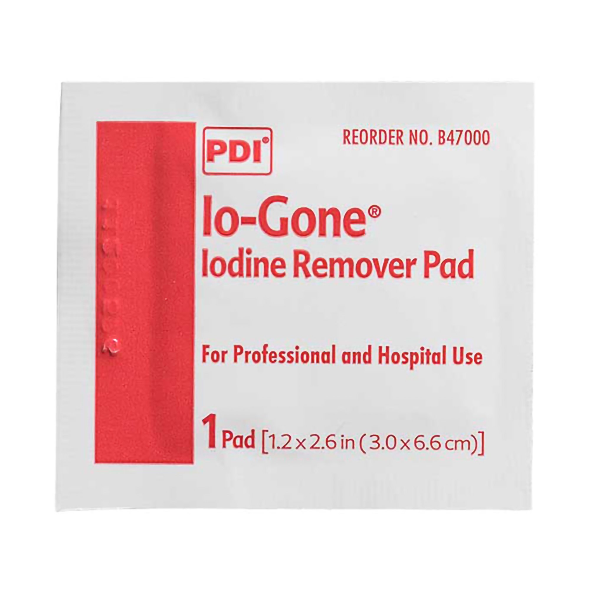 Professional Disposables B47000 - Io-Gone Iodine Removal Wipe, 3 x 6.6 centimeters - 1/Each, 100/Box, 1000/Case