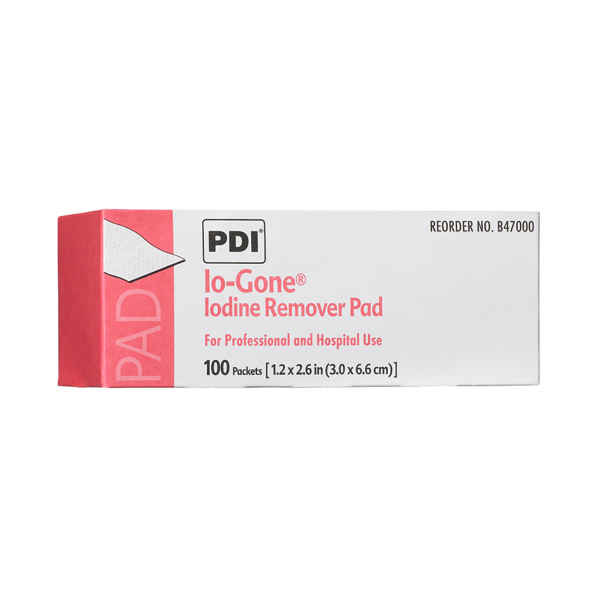 Professional Disposables B47000 - Io-Gone Iodine Removal Wipe, 3 x 6.6 centimeters - 1/Each, 100/Box, 1000/Case