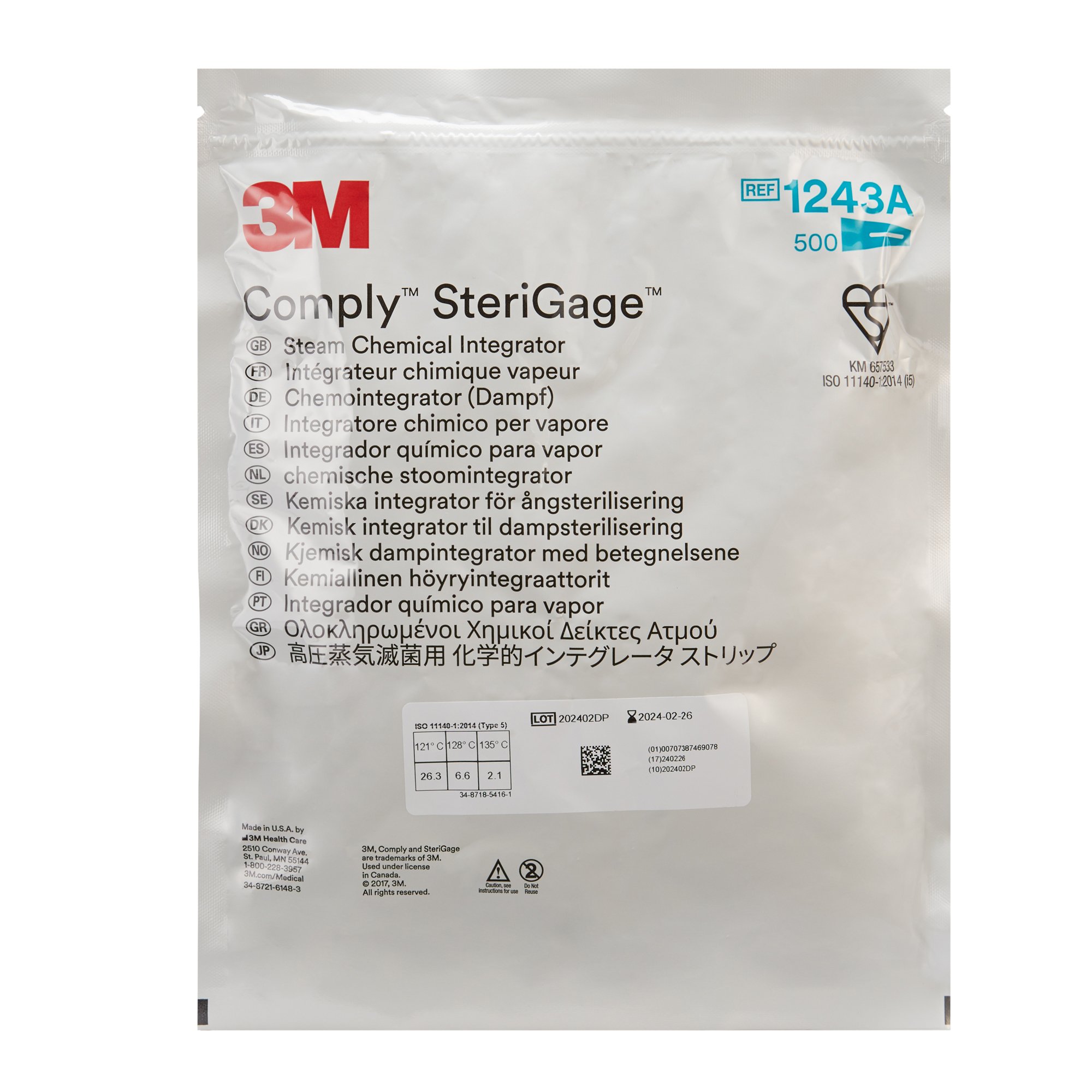 Attest Sterilization Chemical Integrator Strip 1243A by Solventum