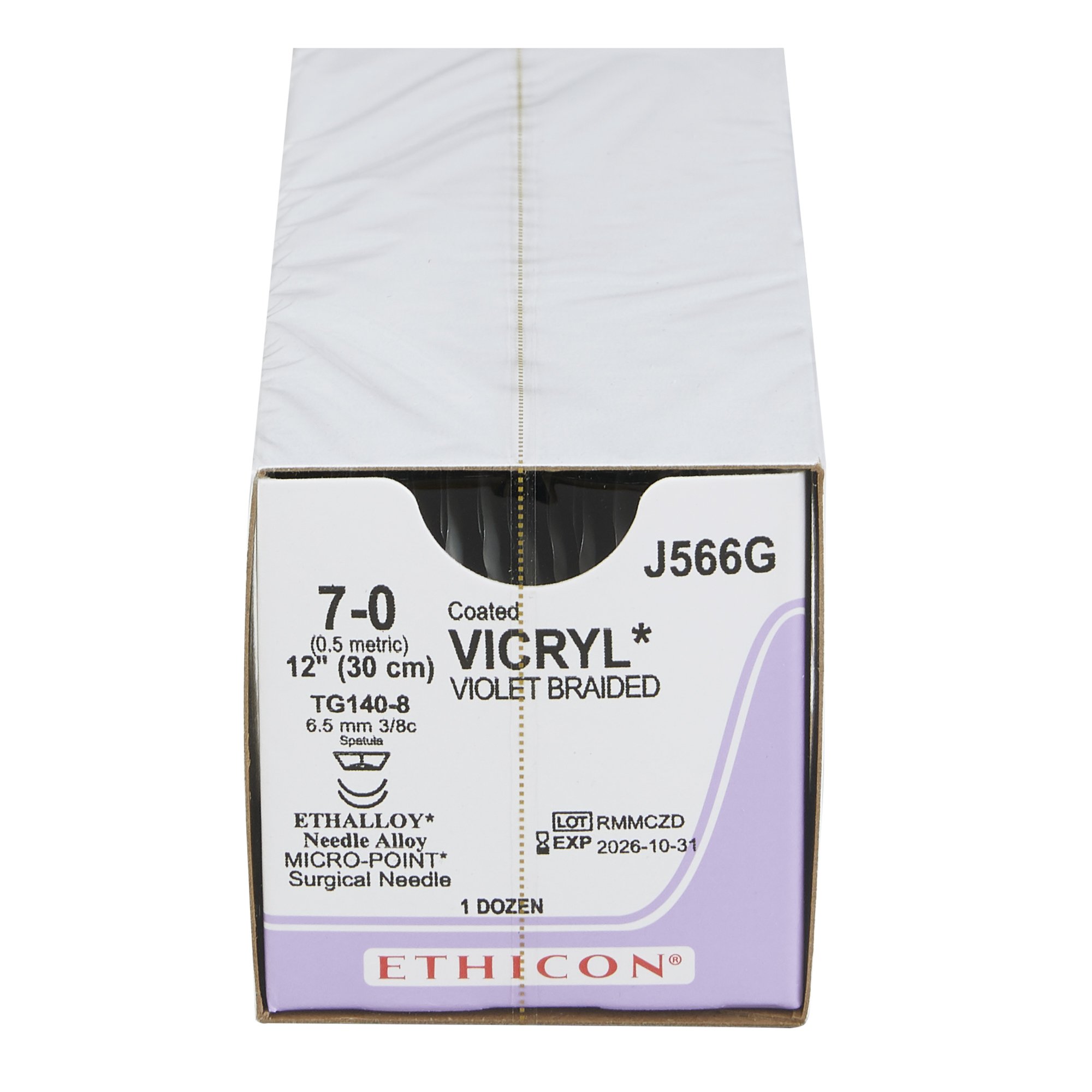J & J Healthcare Systems J566G - Coated Vicryl™ Suture with Needle - 12/Dozen, 12/Box