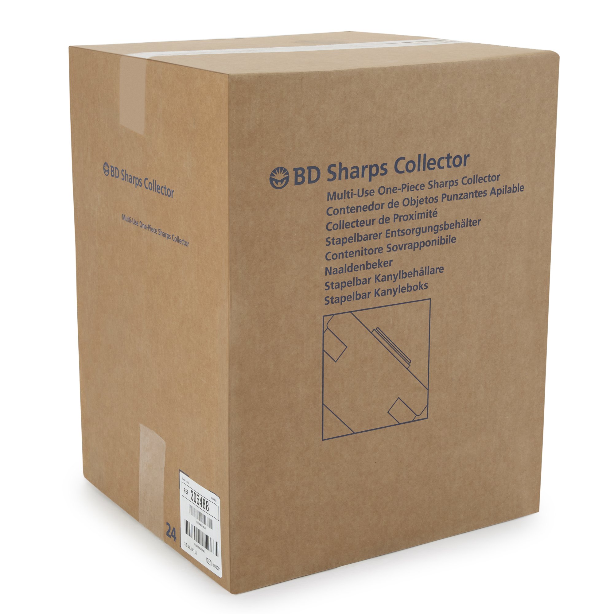 BD 305488 - BD Red Sharps Container, 3.3 Quart, 5.3 x 9.1 x 5 Inch - 1/Each, 24/Case