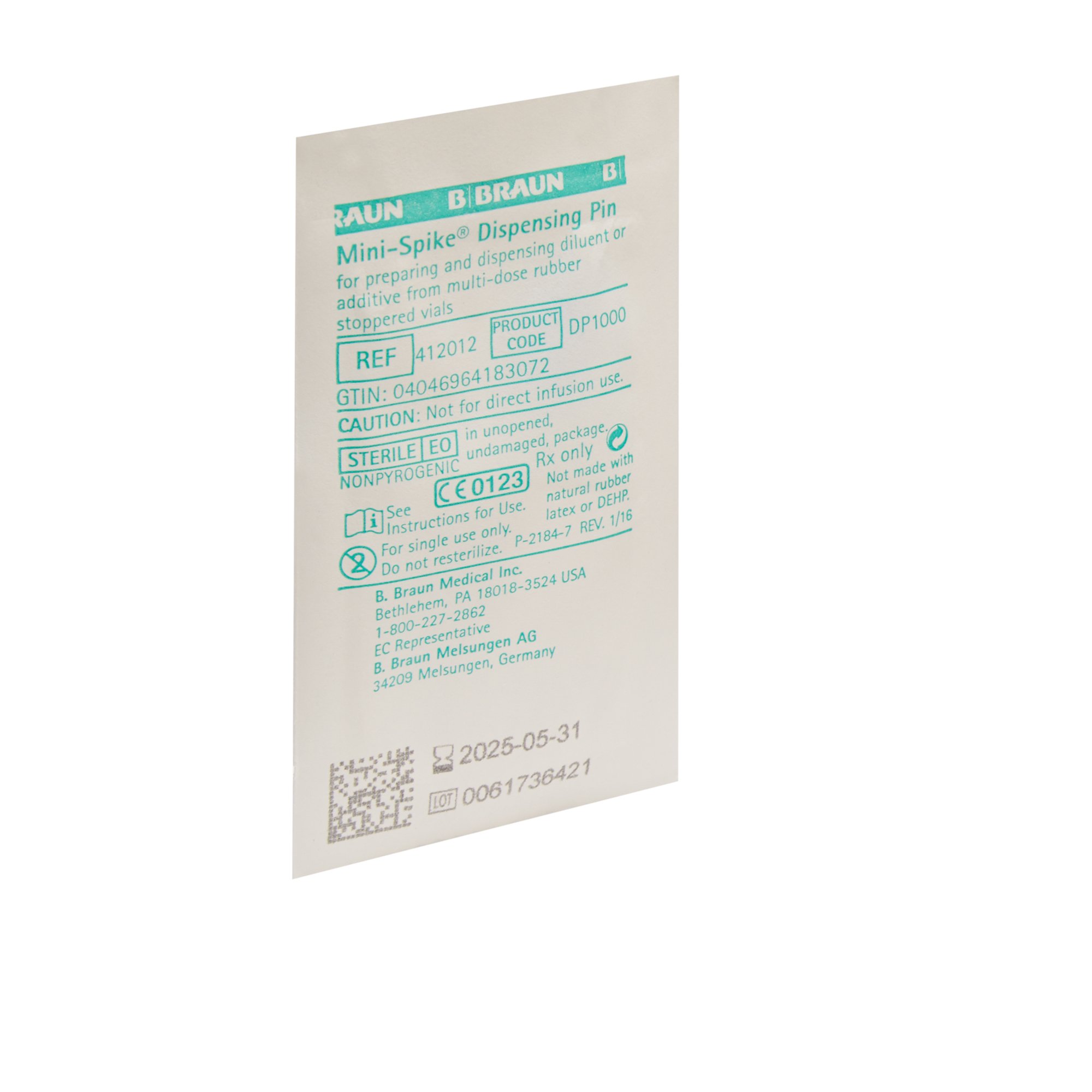 B. Braun - 412012 Mini-Spike® IV Additive Dispensing Pin