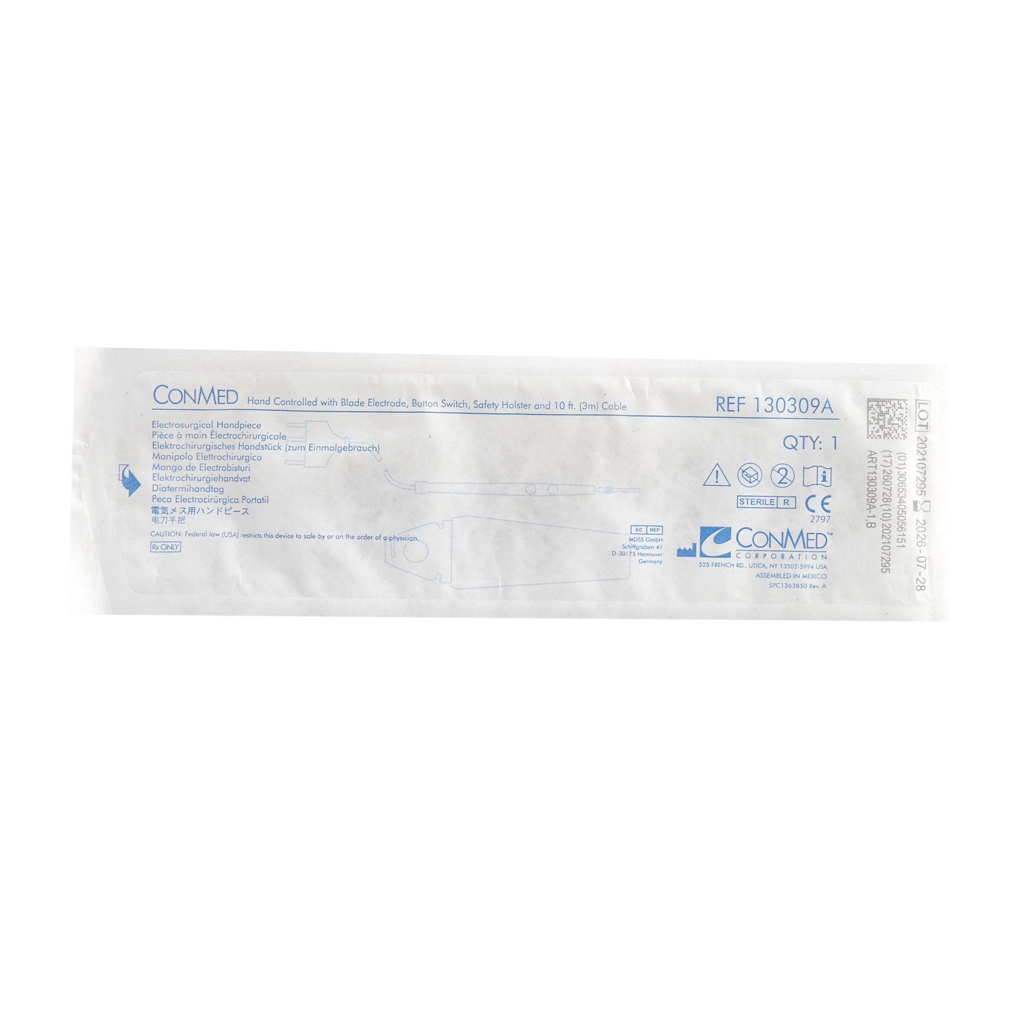 Conmed 130309A - GoldLine® Electrosurgical Pencil - 1/Each, 40/Case