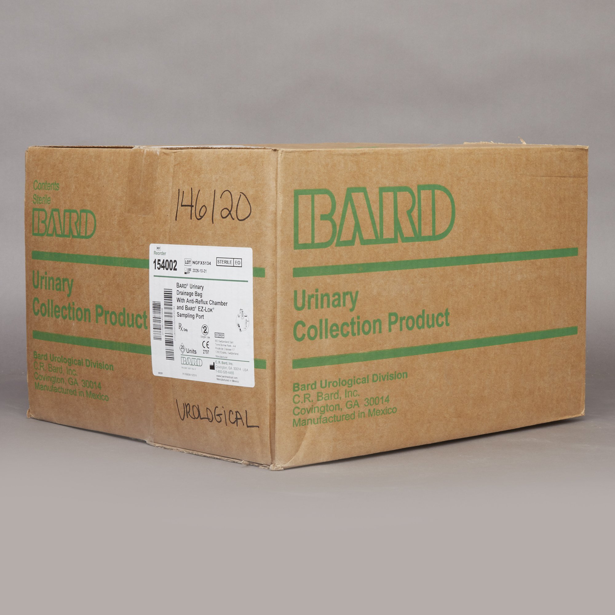 Bard 154002 - Bard® Urinary Drain Bag with Anti-Reflux, 1 Hook, 2000 mL - 1/Each, 20/Case