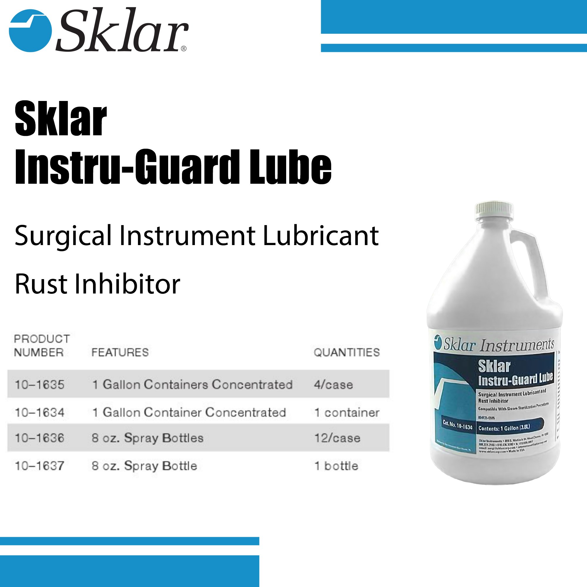Sklar 10-1635 - Instru-Guard™ Lube Instrument Lubricant / Rust Inhibitor - 1/Gallon, 4/Case