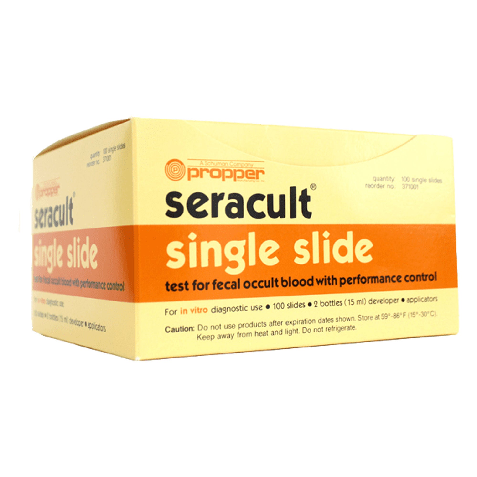 Propper Manufacturing - 37100100 Cancer Screening Test Kit Seracult® Fecal Occult Blood Test (FOBT) 100 Tests CLIA Waived