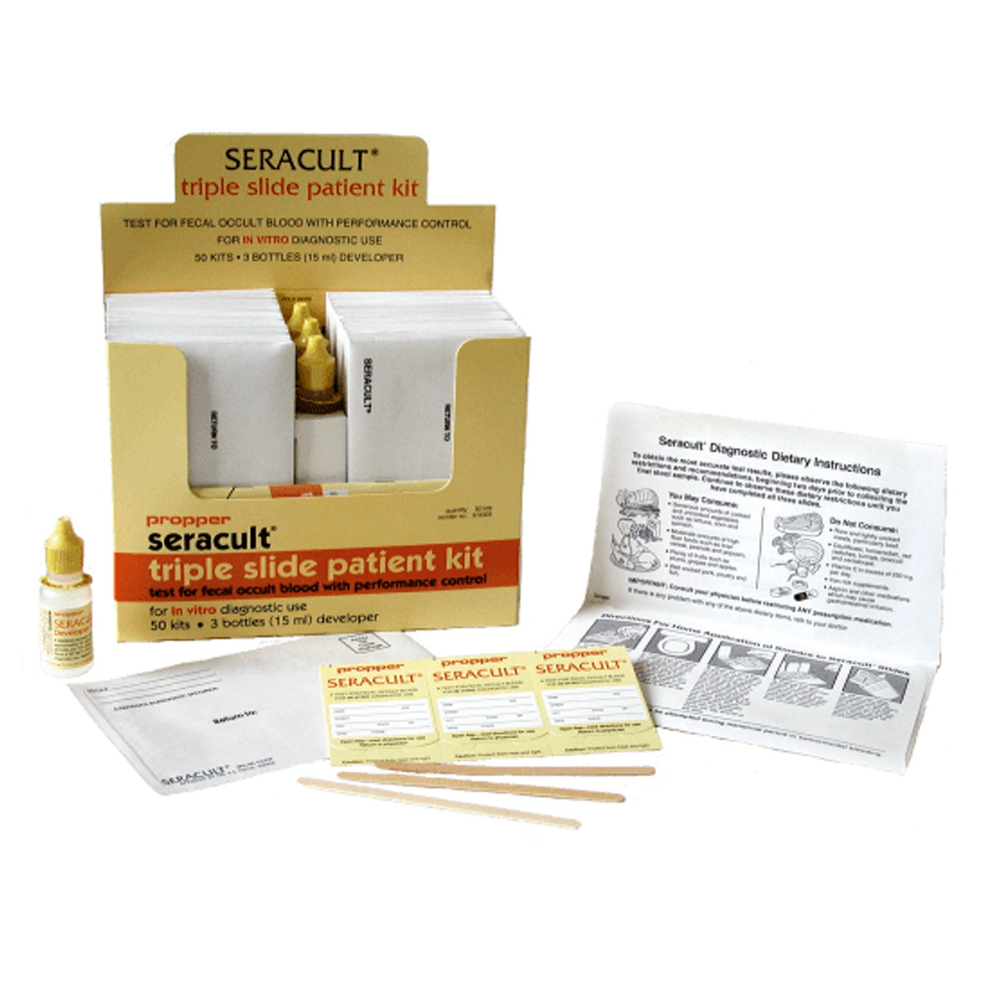 Propper Manufacturing - 37100100 Cancer Screening Test Kit Seracult® Fecal Occult Blood Test (FOBT) 100 Tests CLIA Waived