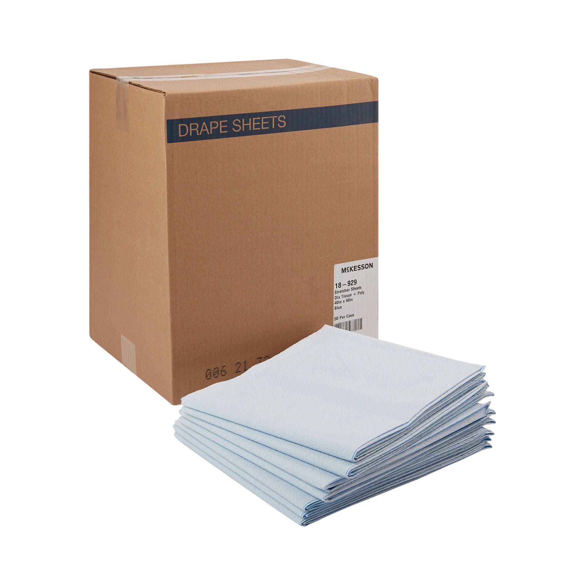 McKesson Brand - 18-929 McKesson Blue Flat Stretcher Sheet
